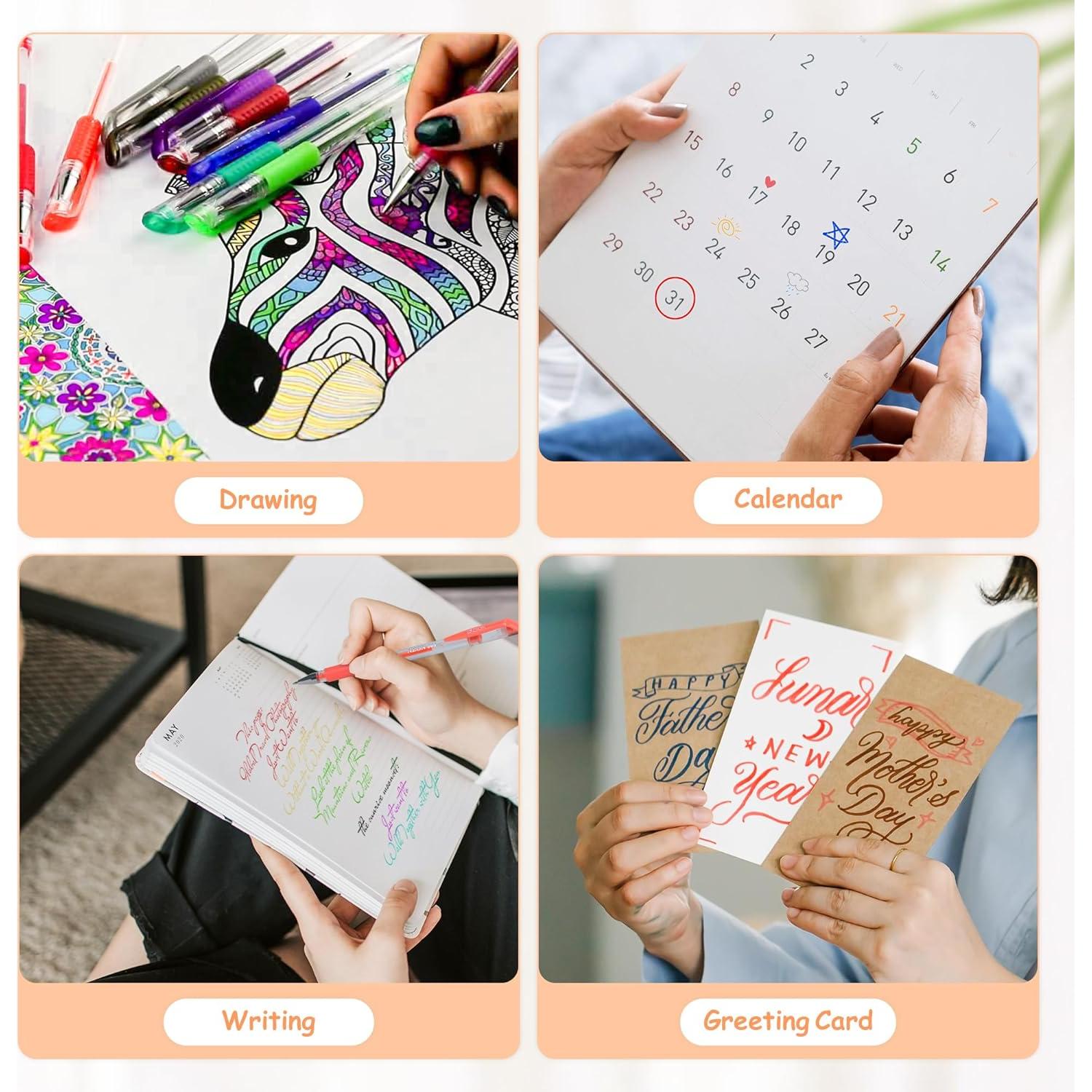 Paquete de 104 Bolígrafos de Gel ZSCM para Arte y Dibujo