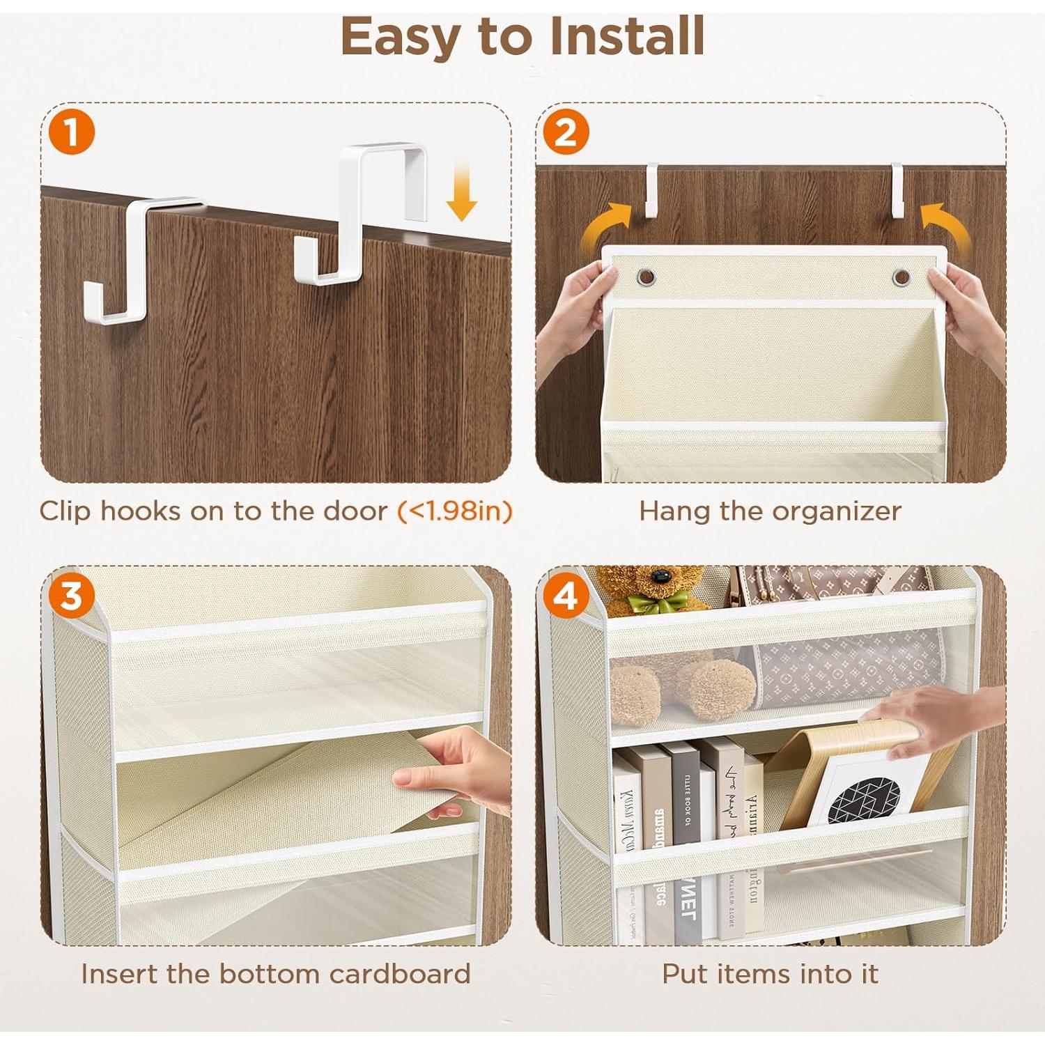 Organizador Colgante Mefirt de 6 Estantes Beige para Puerta