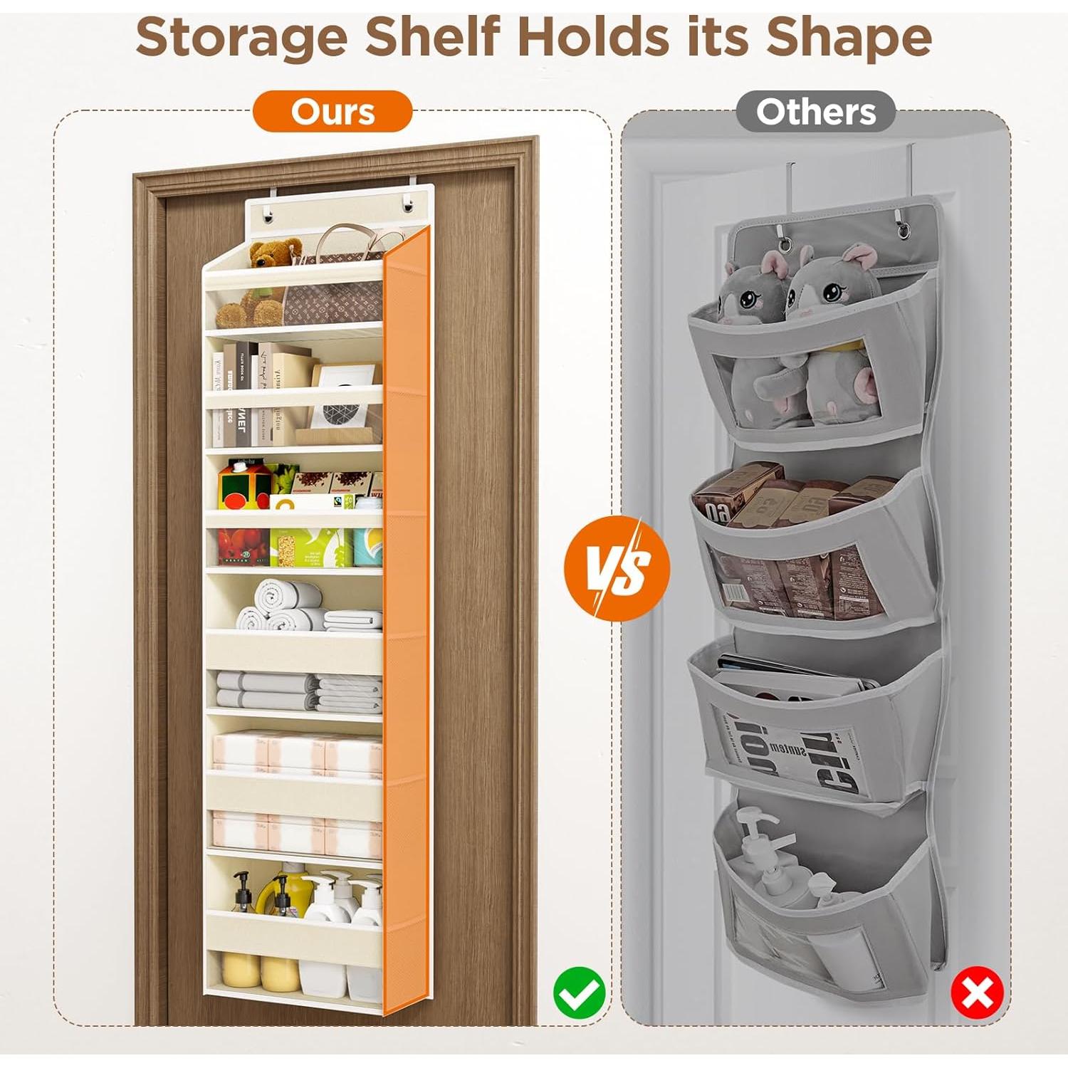 Organizador Colgante Mefirt de 6 Estantes Beige para Puerta