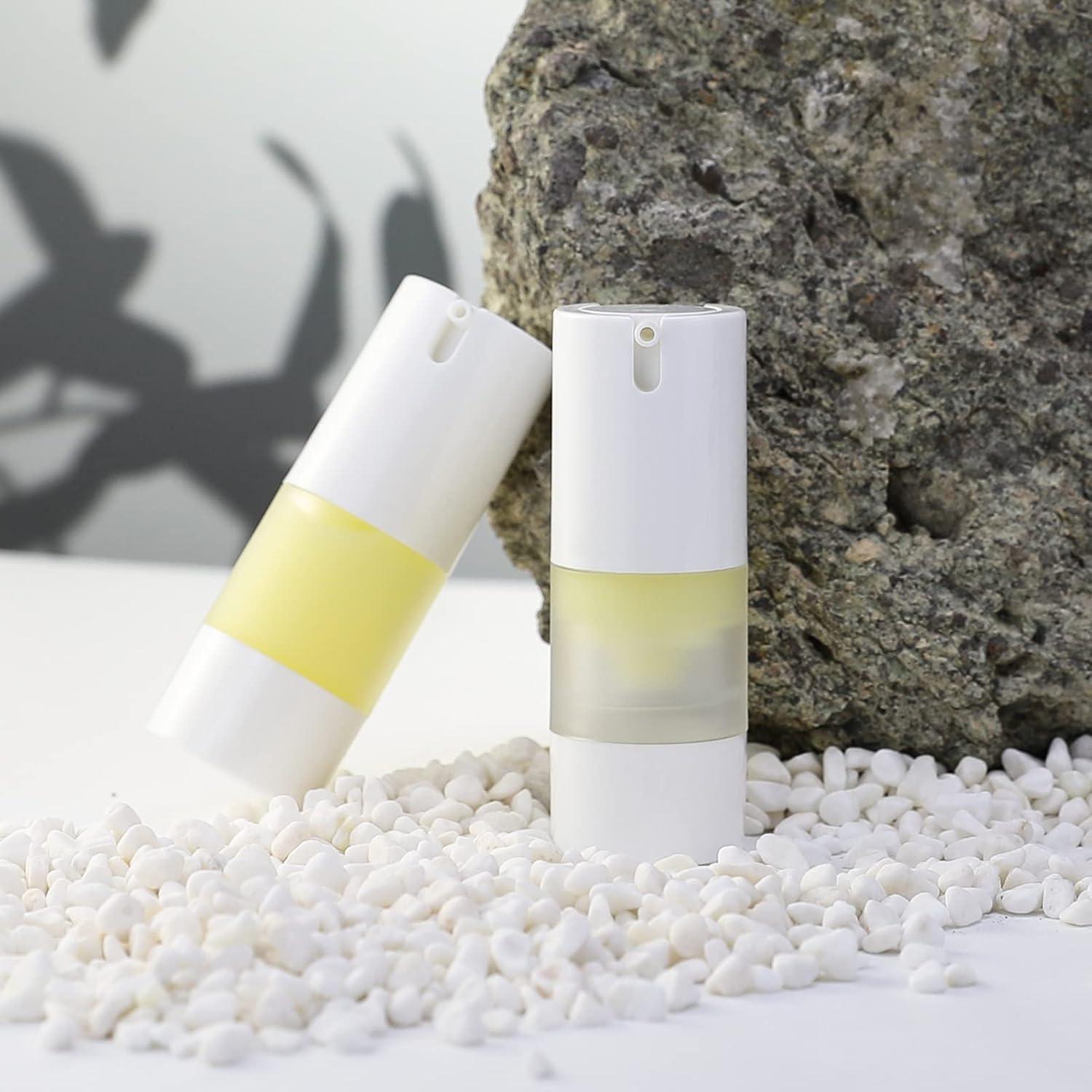 Botellas de bomba sin aire Longway 15ml esmeriladas - Paquete de 6