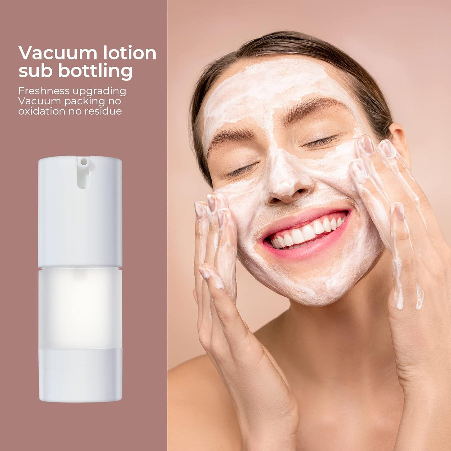 Botellas de bomba sin aire Longway 15ml esmeriladas - Paquete de 6