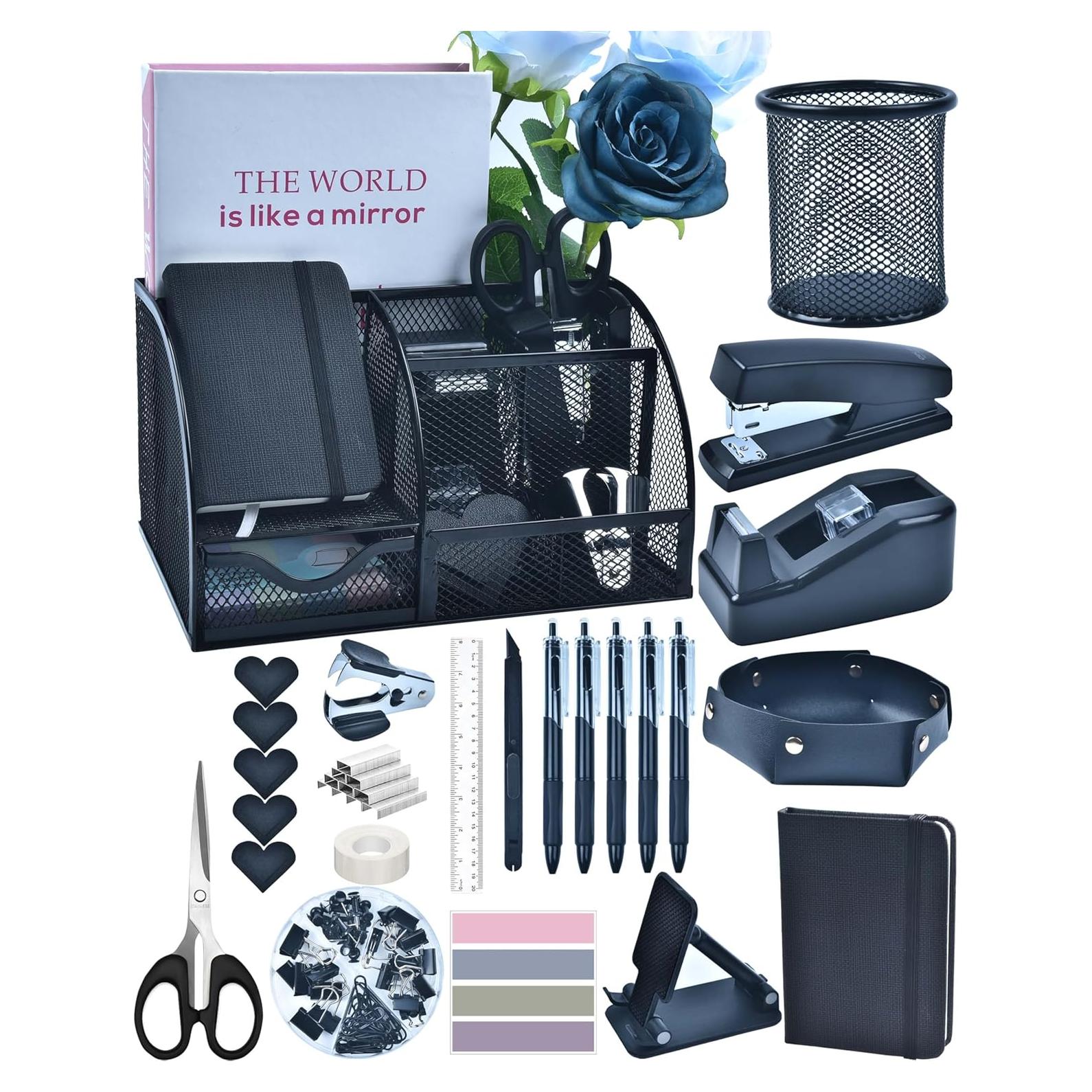 Accesorios de Escritorio LXEVIHK Negros 24 Piezas Organizador