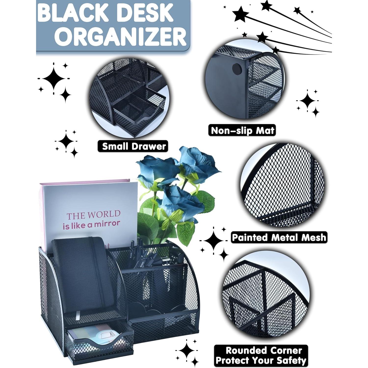 Accesorios de Escritorio LXEVIHK Negros 24 Piezas Organizador