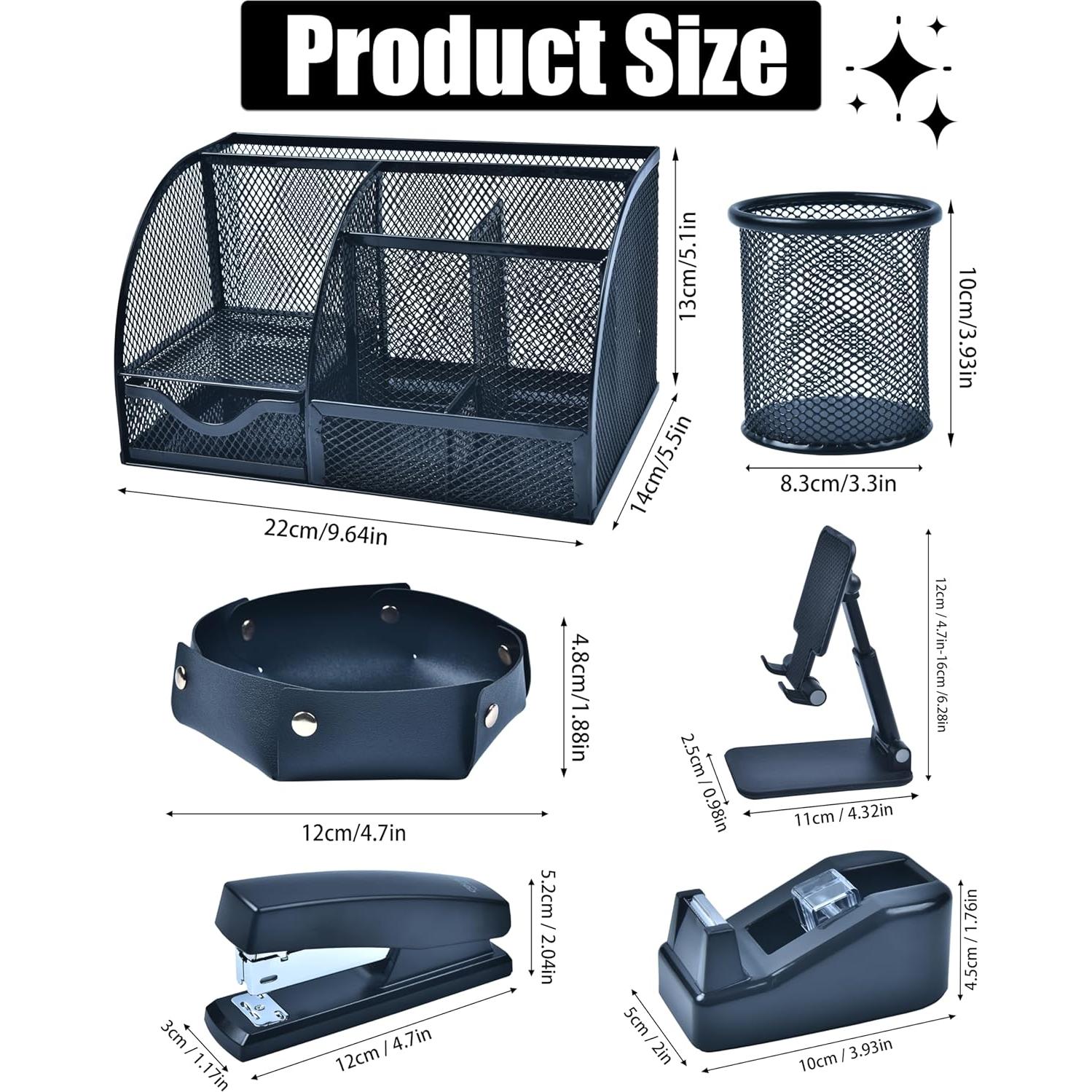 Accesorios de Escritorio LXEVIHK Negros 24 Piezas Organizador