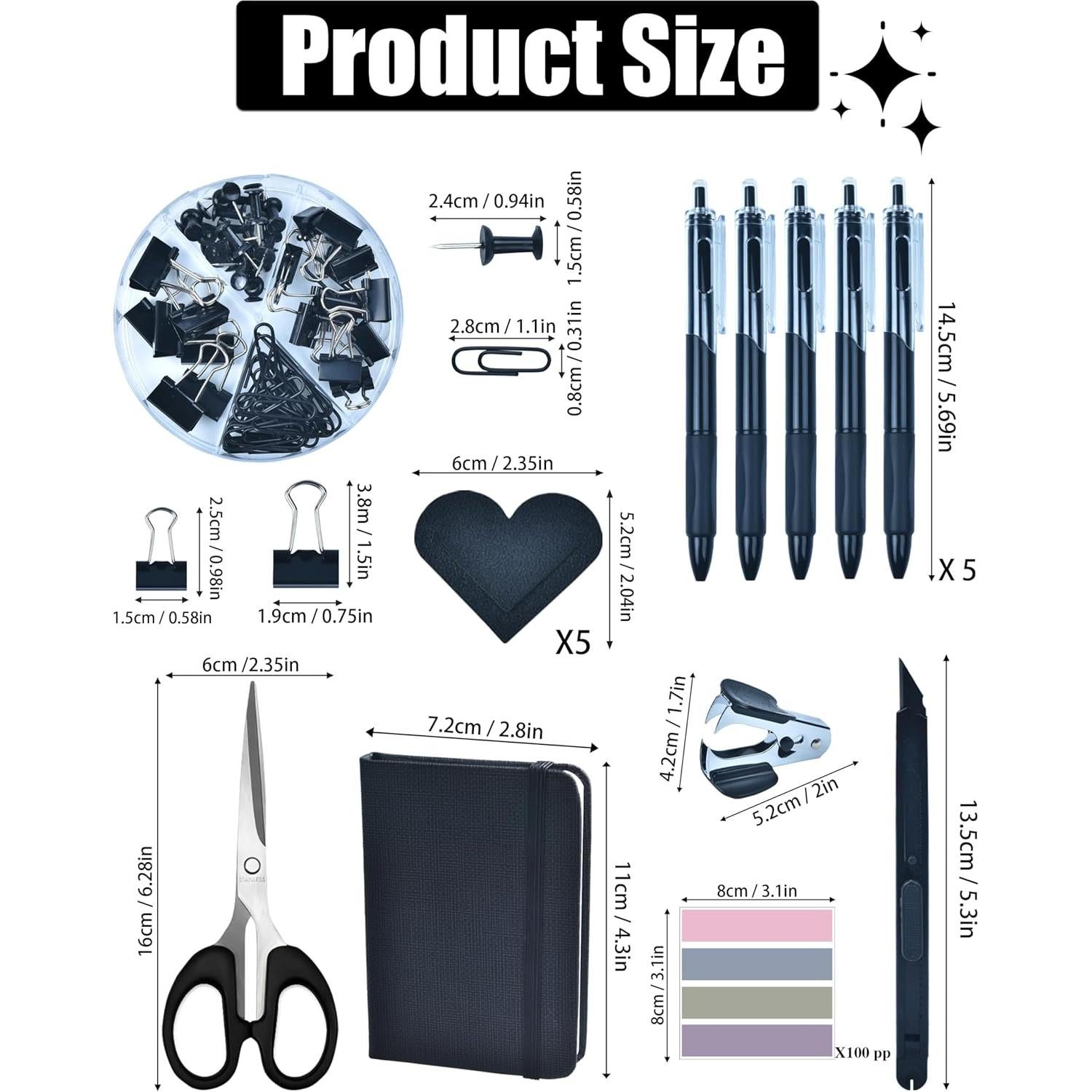 Accesorios de Escritorio LXEVIHK Negros 24 Piezas Organizador