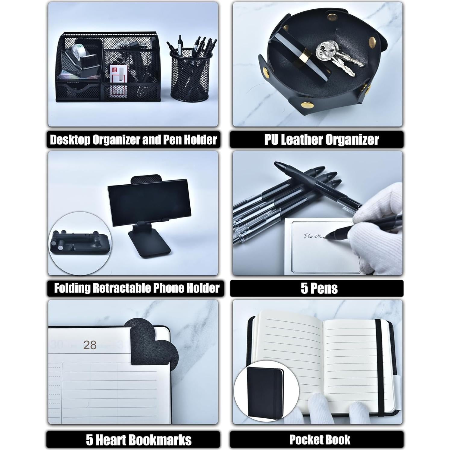 Accesorios de Escritorio LXEVIHK Negros 24 Piezas Organizador