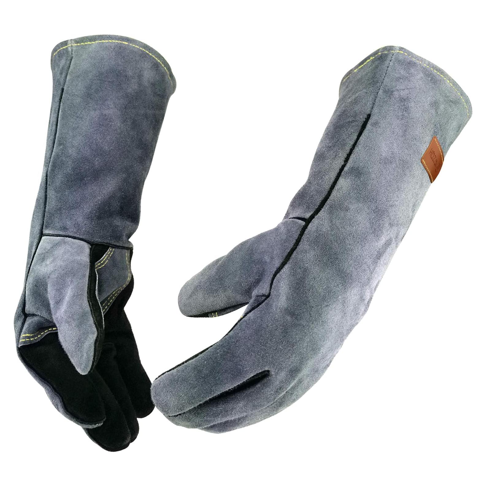 Guantes de Soldadura WZQH de Cuero Resistente al Calor 35.6cm