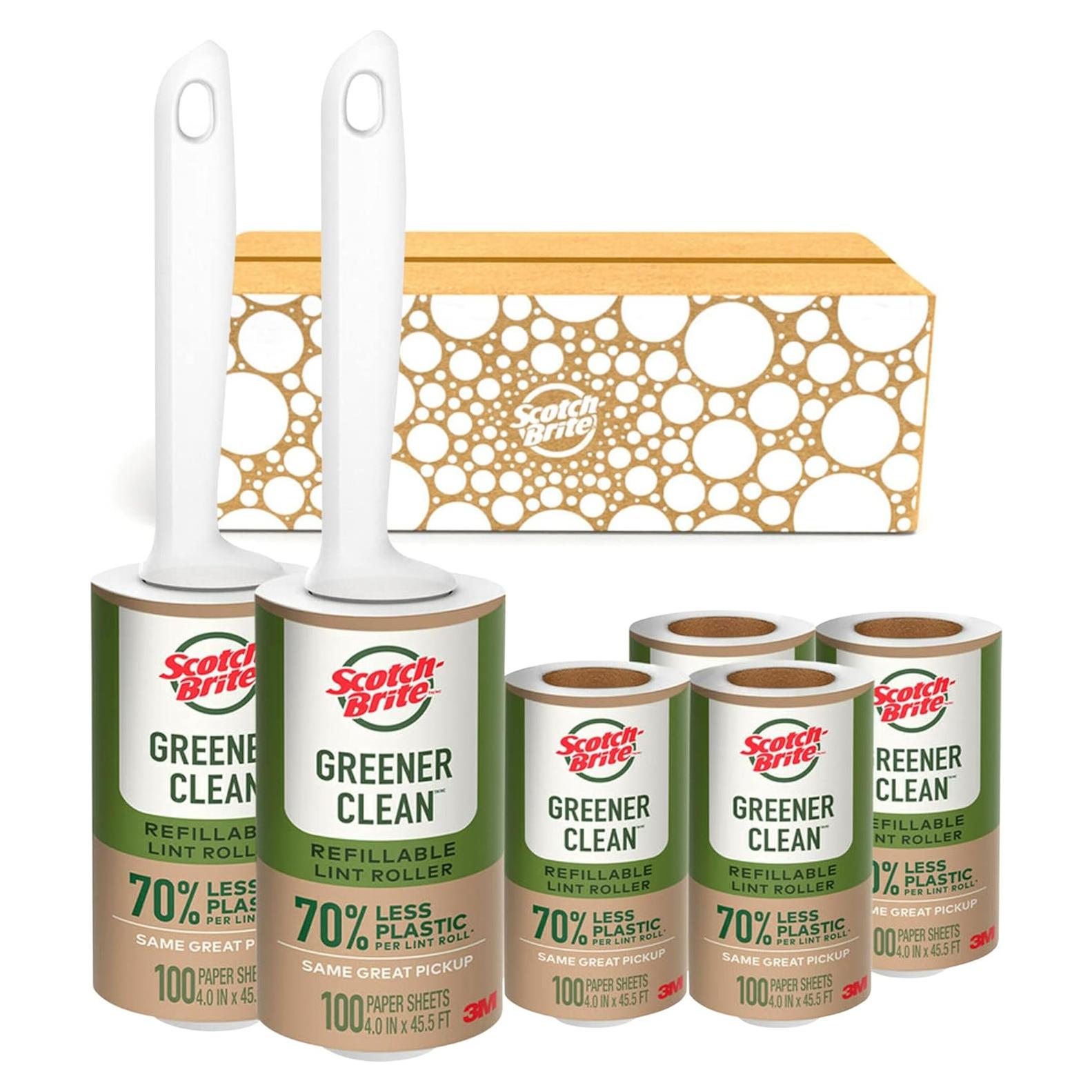 Rodillo Quitapelusas Scotch-Brite Greener Clean, 2 Rodillos Reutilizables