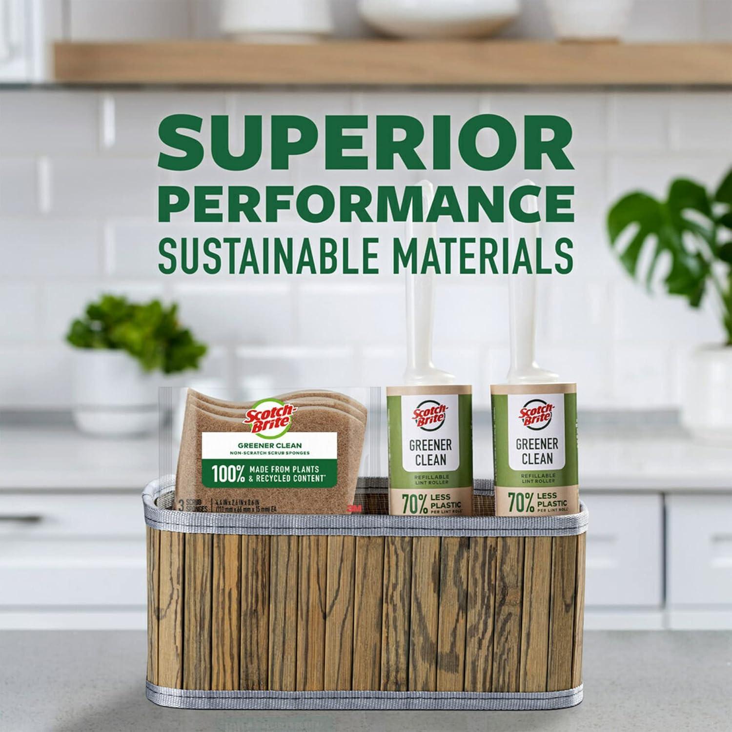 Rodillo Quitapelusas Scotch-Brite Greener Clean, 2 Rodillos Reutilizables