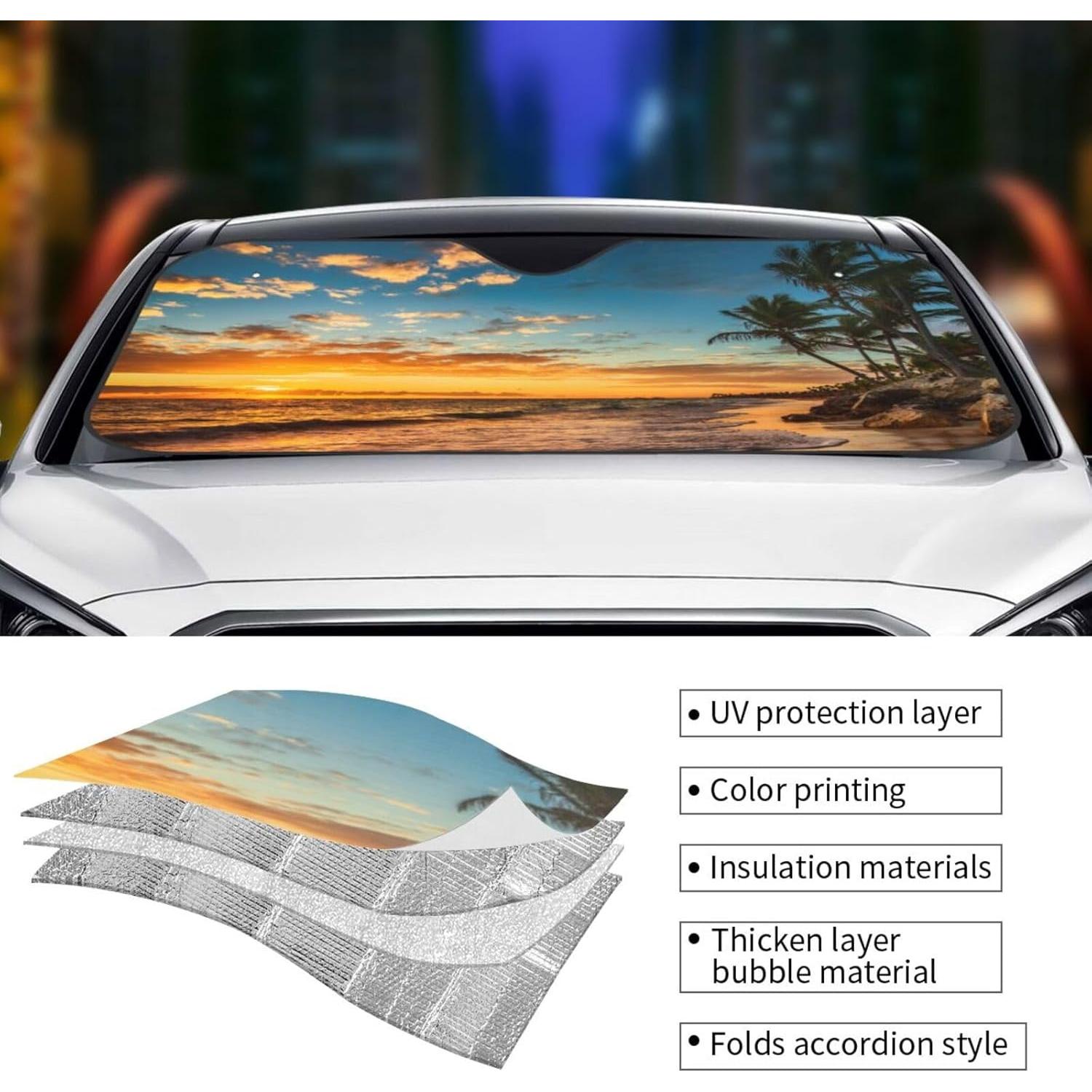 Sombra Solar para Parabrisas YETTA YANG 130x70cm UV Playa