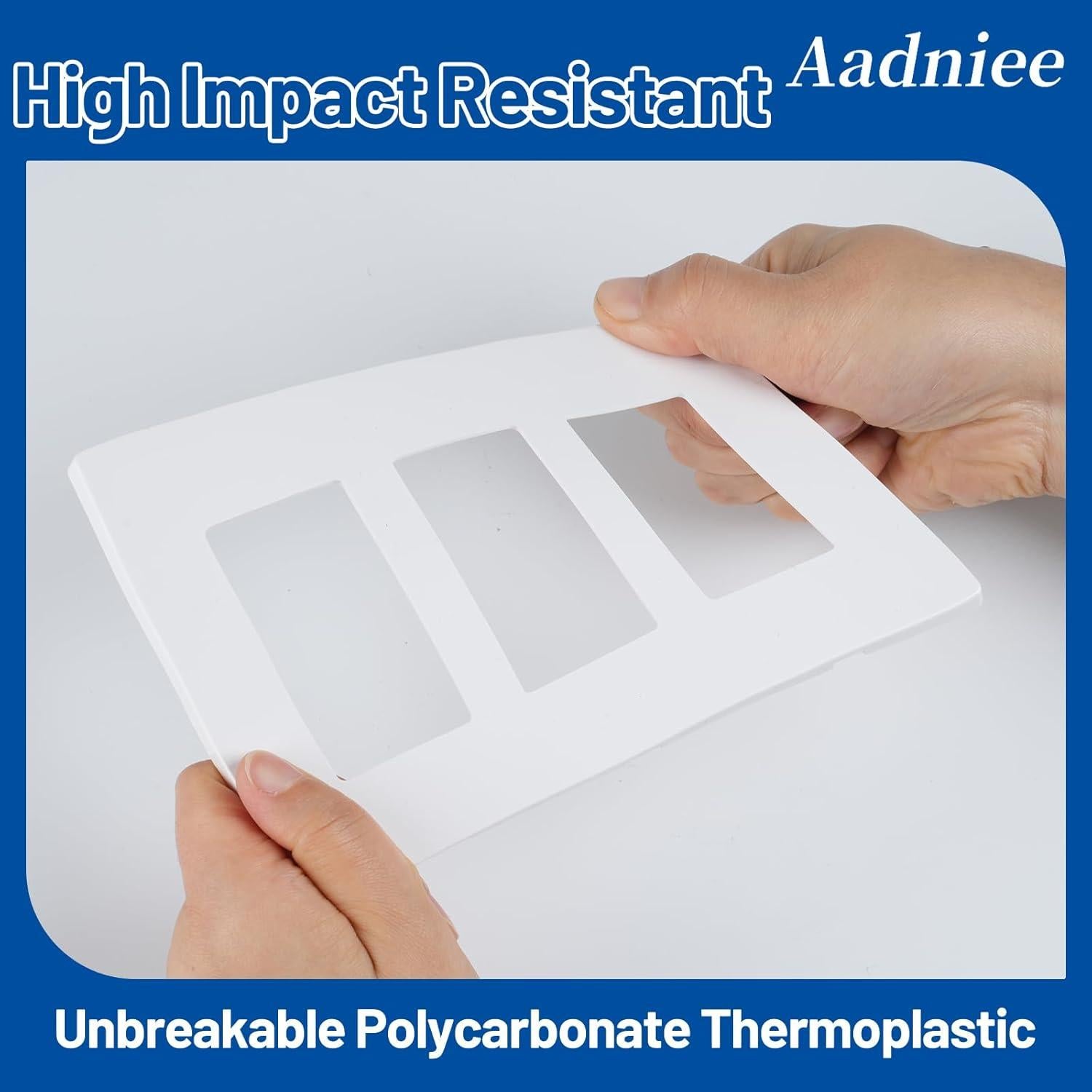 Placas de Pared Decorativas Aadniee 3 Gang 11.88x16.59cm Blanco