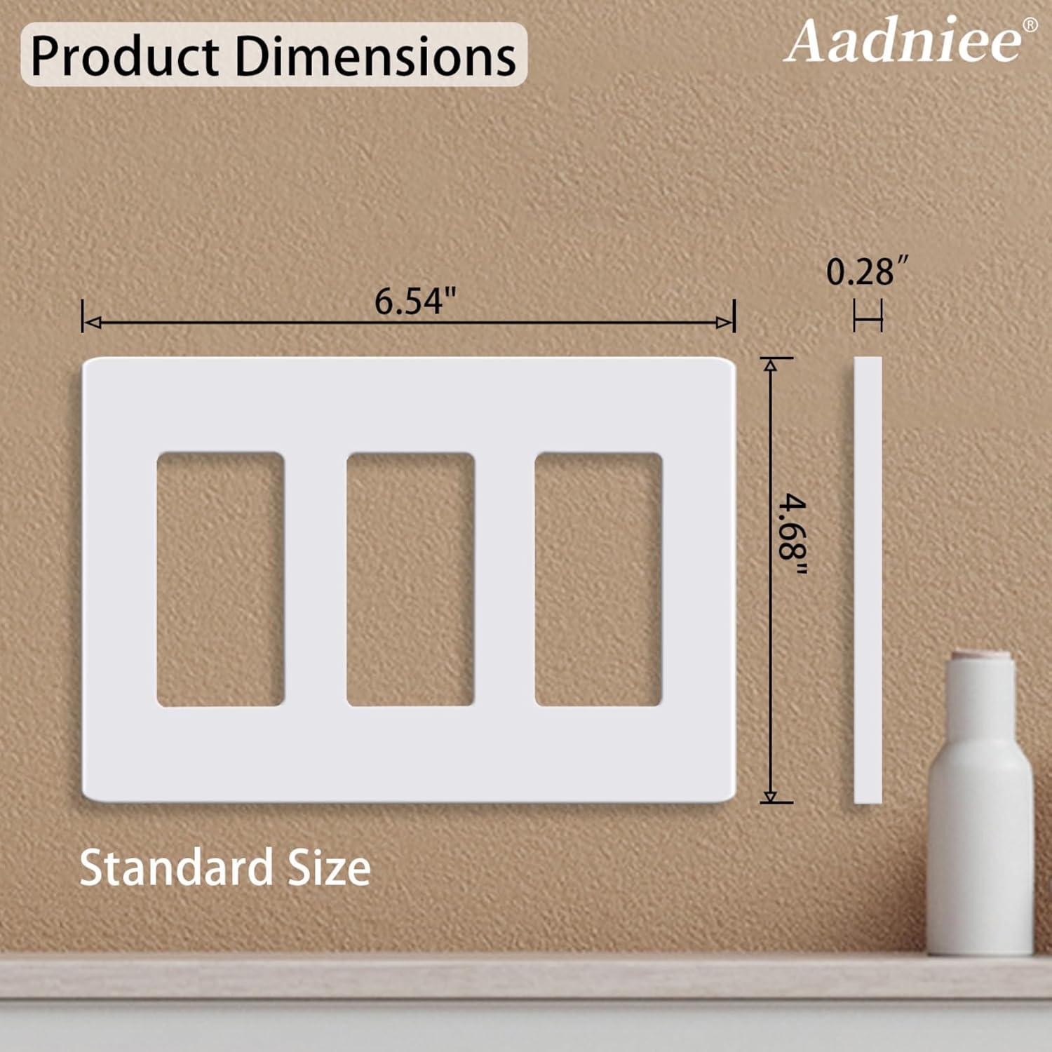 Placas de Pared Decorativas Aadniee 3 Gang 11.88x16.59cm Blanco