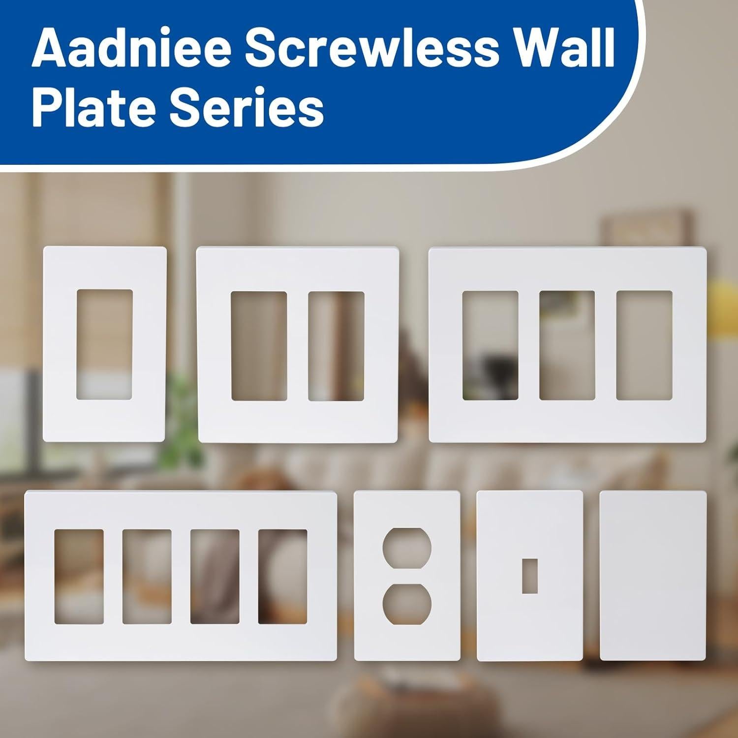 Placas de Pared Decorativas Aadniee 3 Gang 11.88x16.59cm Blanco