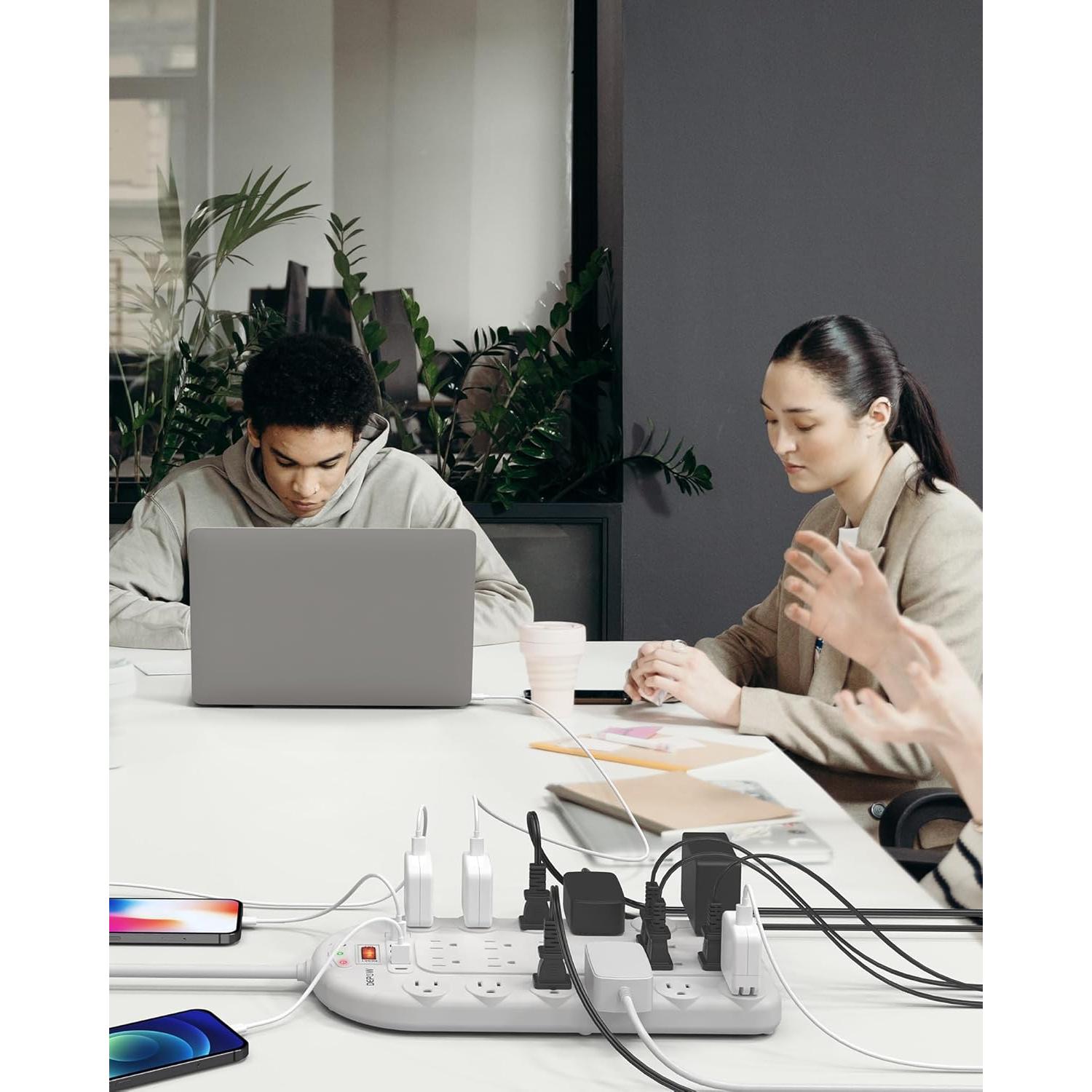 Regleta de Sobretensión DEPOW 24 Salidas 3400 Julios 8 Pies USB