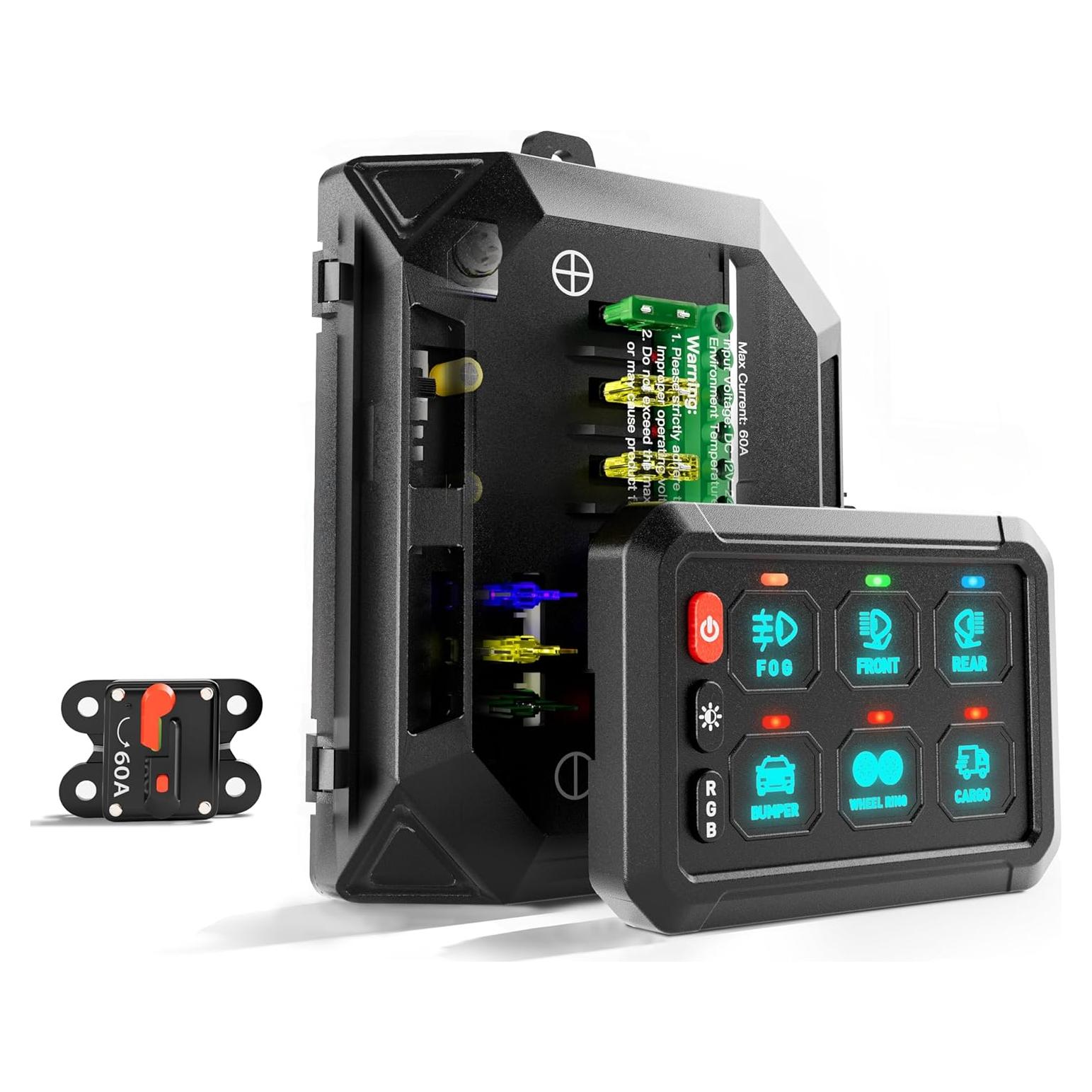 Panel de Interruptores RGB 6 Gang HulkGoo 12V/24V Impermeable