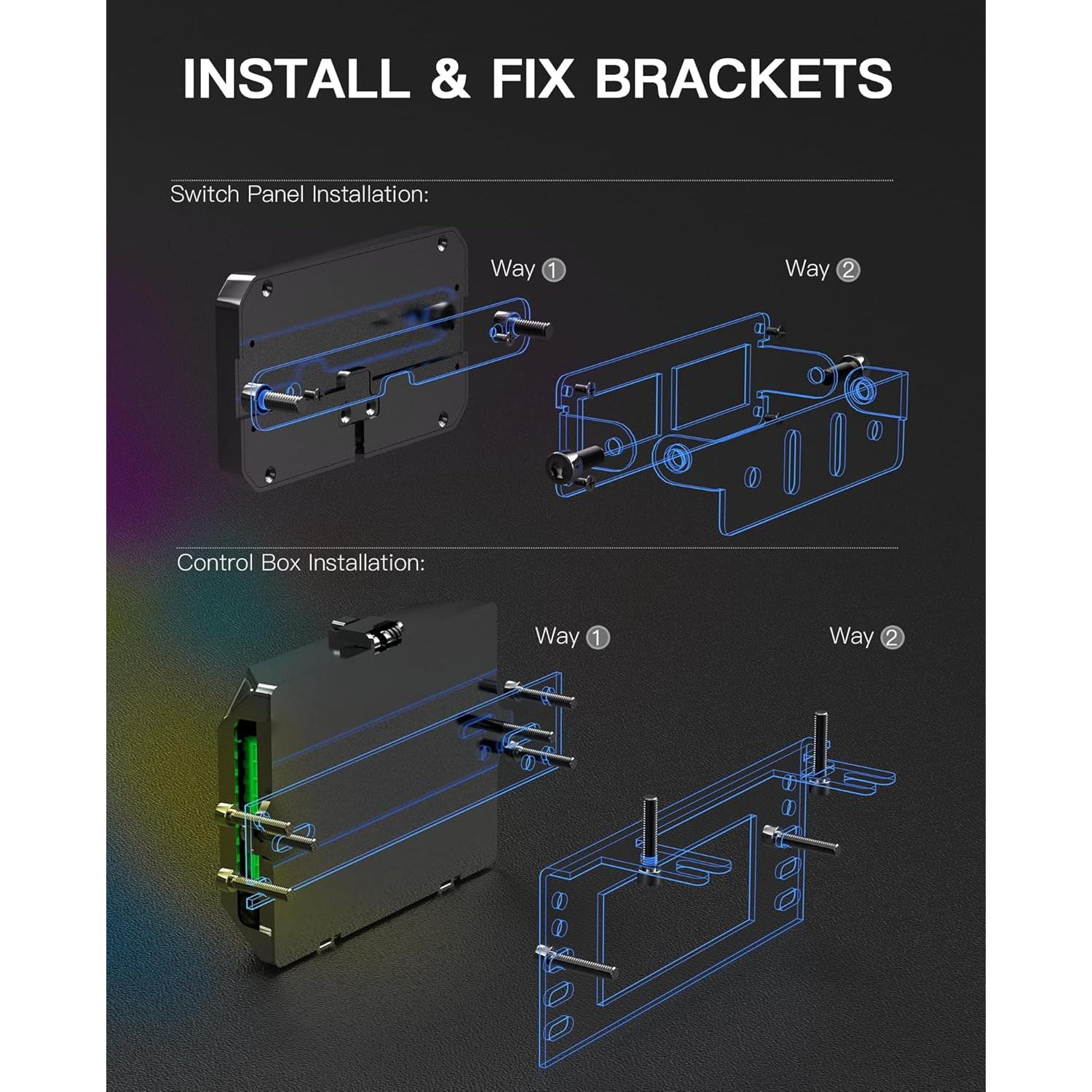 Panel de Interruptores RGB 6 Gang HulkGoo 12V/24V Impermeable