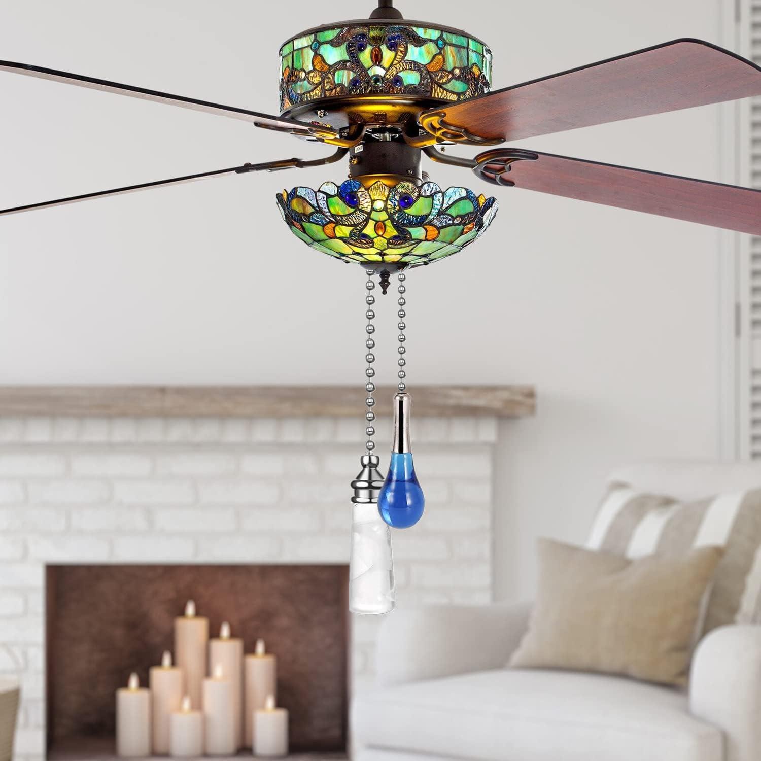 Cadena de Tirar para Ventilador de Techo ZE-268S6 Azul Cristal 30.48 cm