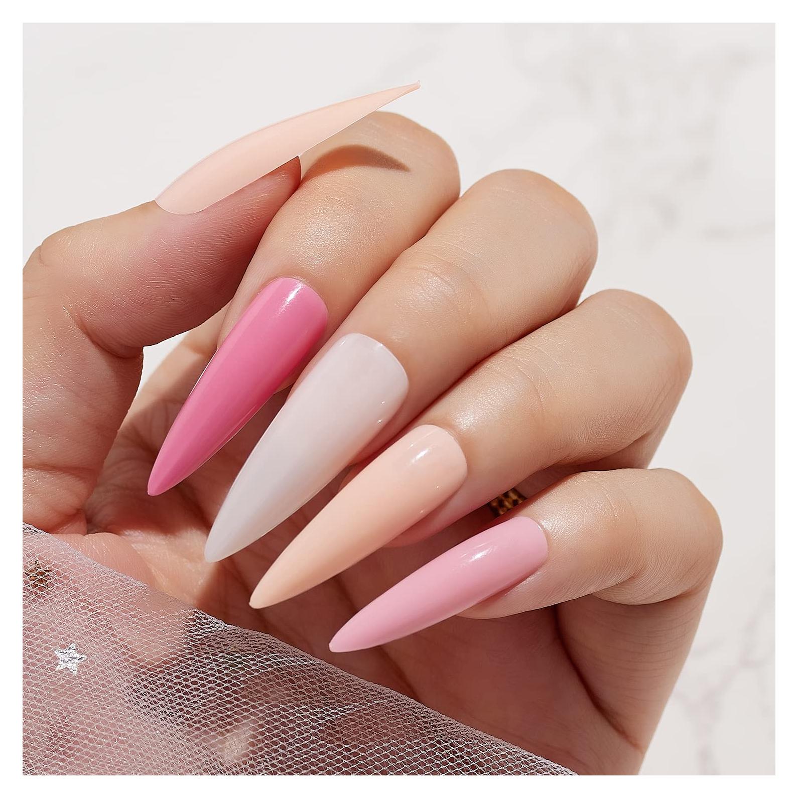 Kit de Uñas Acrílicas Makartt Stiletto Largo 240PCS Gel