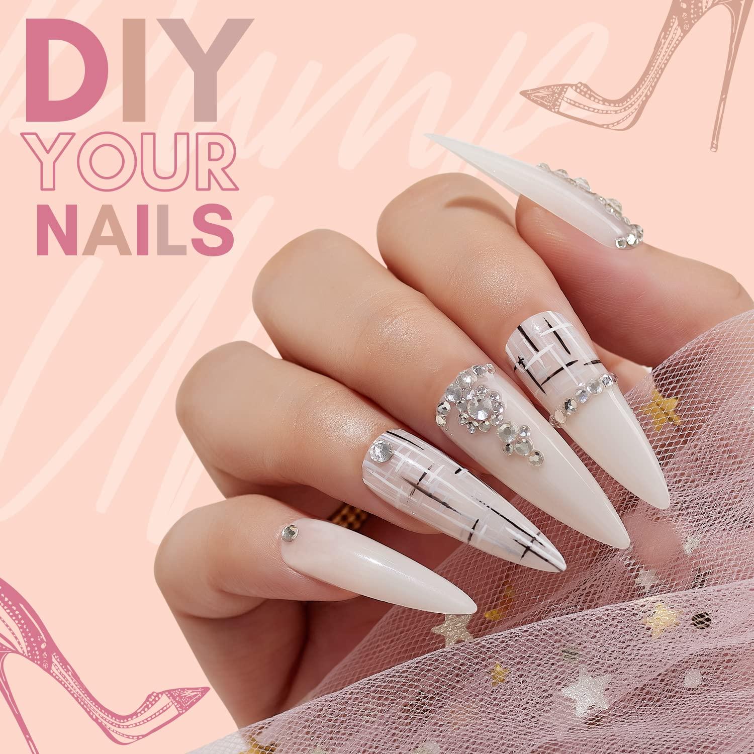 Kit de Uñas Acrílicas Makartt Stiletto Largo 240PCS Gel