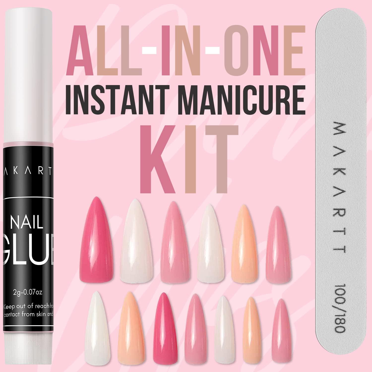 Kit de Uñas Acrílicas Makartt Stiletto Largo 240PCS Gel