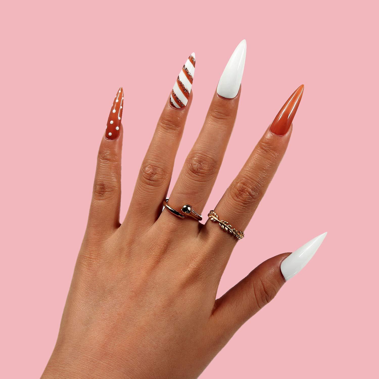 Kit de Uñas Acrílicas Makartt Stiletto Largo 240PCS Gel