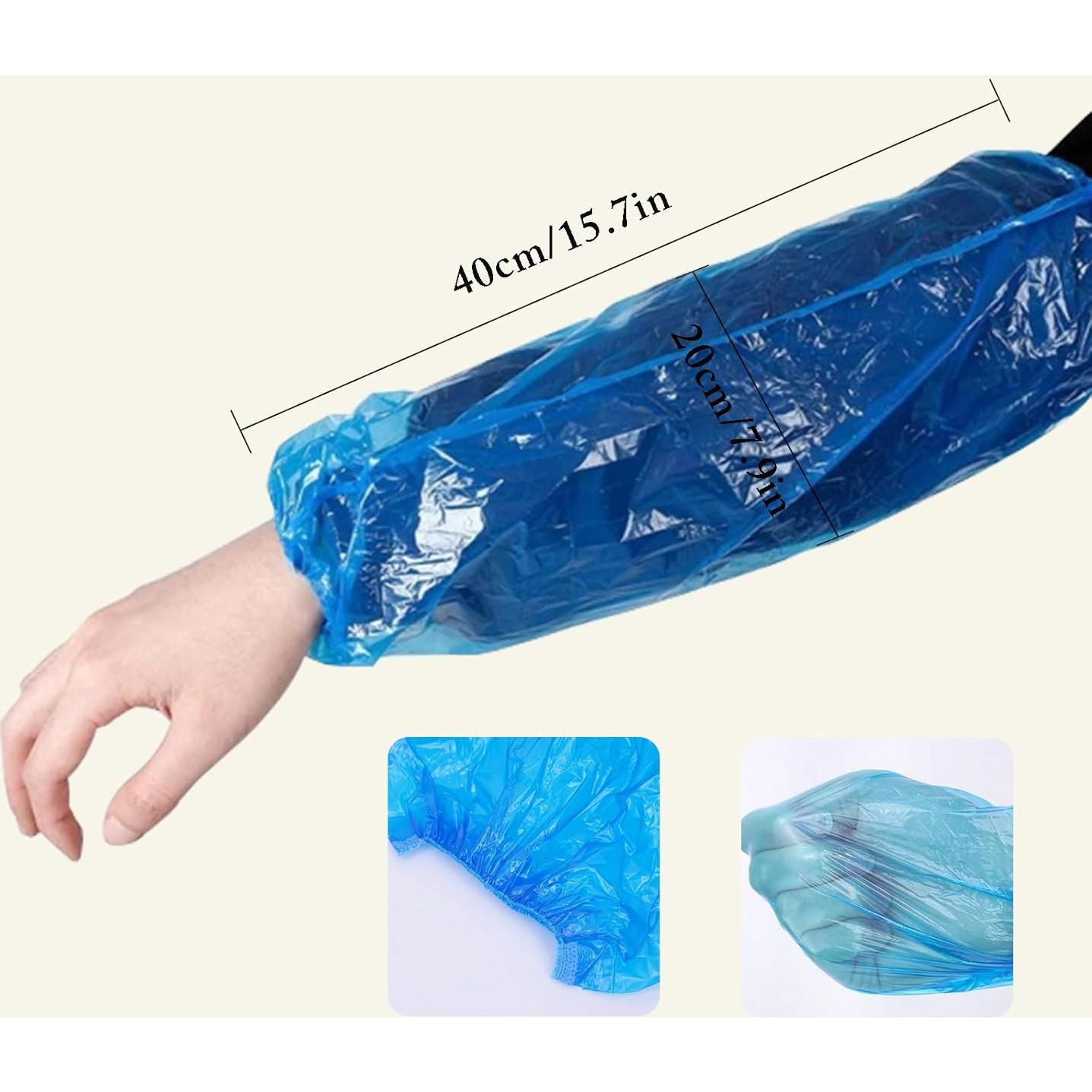 200 Mangas Desechables para Brazos LIYUN, 40x20 cm, Azul
