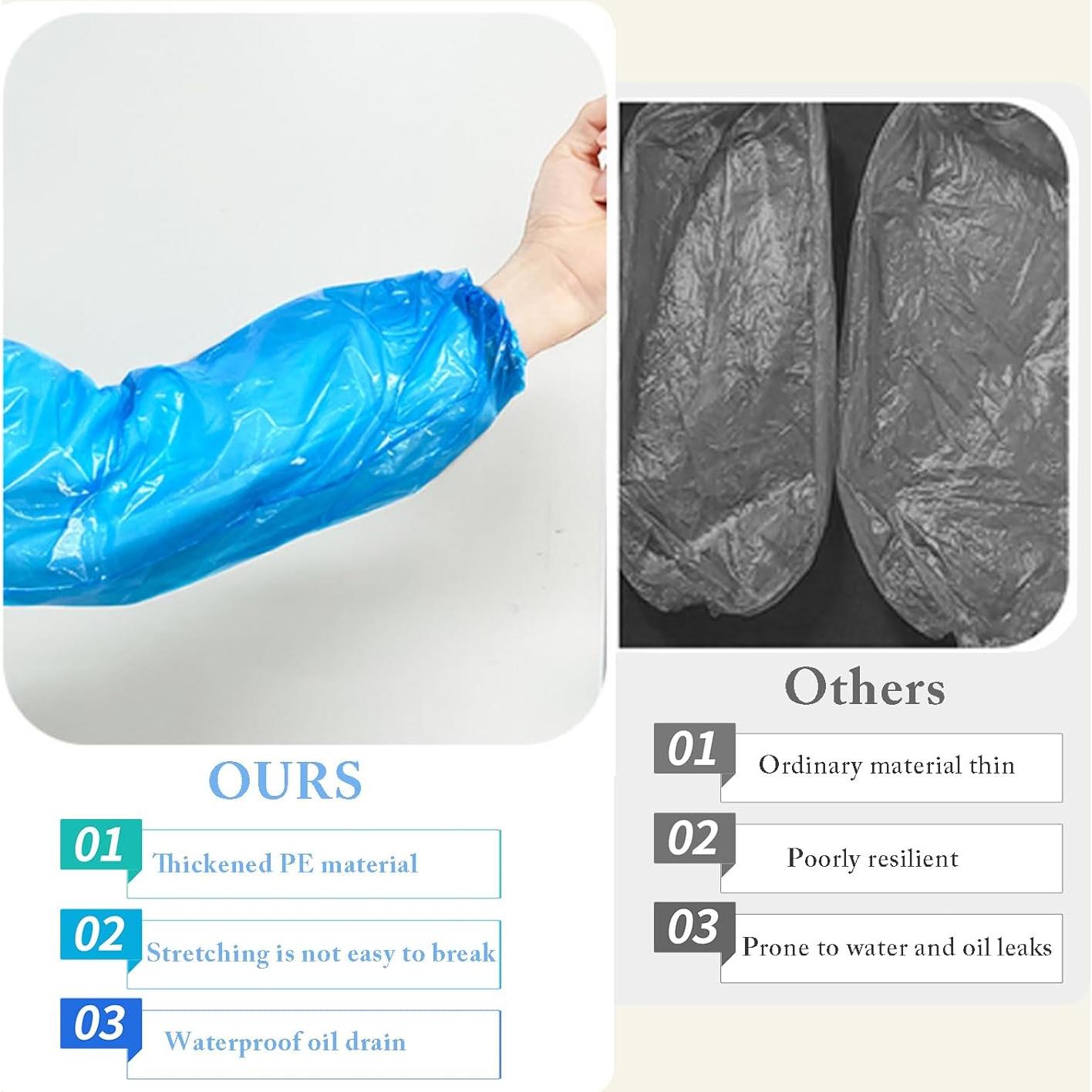 200 Mangas Desechables para Brazos LIYUN, 40x20 cm, Azul