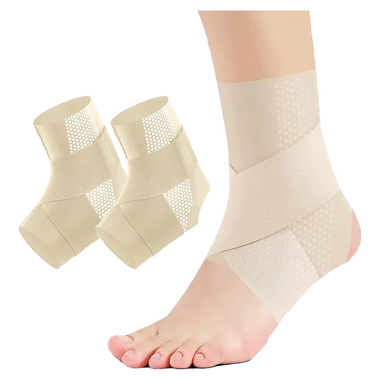 Fajas de Compresión para Tobillo SUJAYU - 2 Pcs Beige Mediana