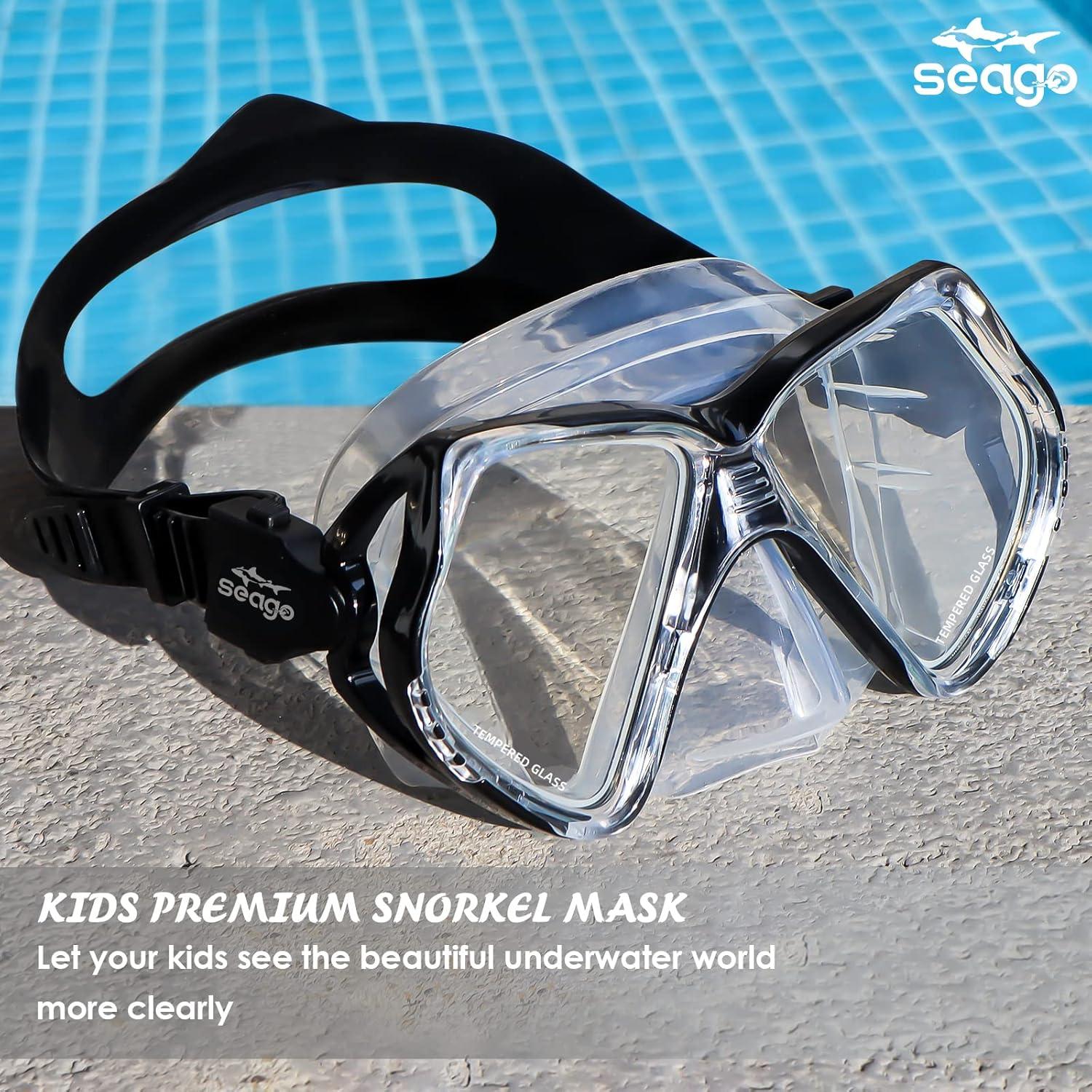 Gafas de natación Seago para niños 6-14 años con snorkel