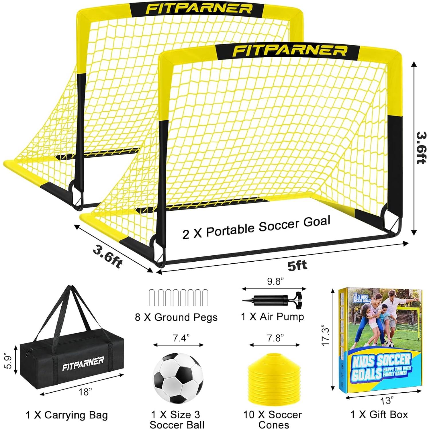 Portería de Fútbol Plegable FITPARNER 1.83x1.22m para Niños
