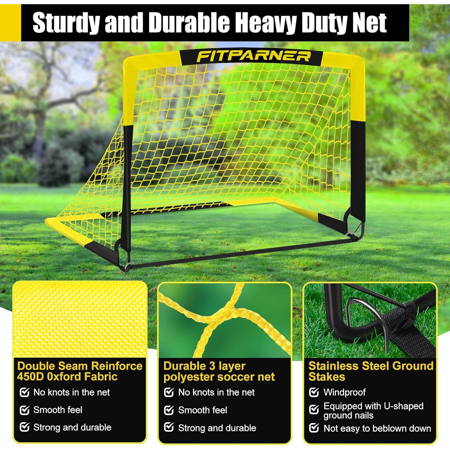 Portería de Fútbol Plegable FITPARNER 1.83x1.22m para Niños