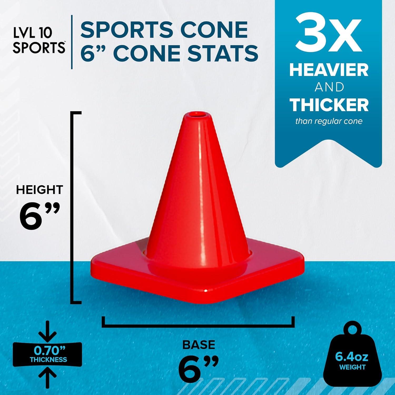 Conos de Entrenamiento LVL10 Sports 15.24 cm Naranja - Paquete de 8