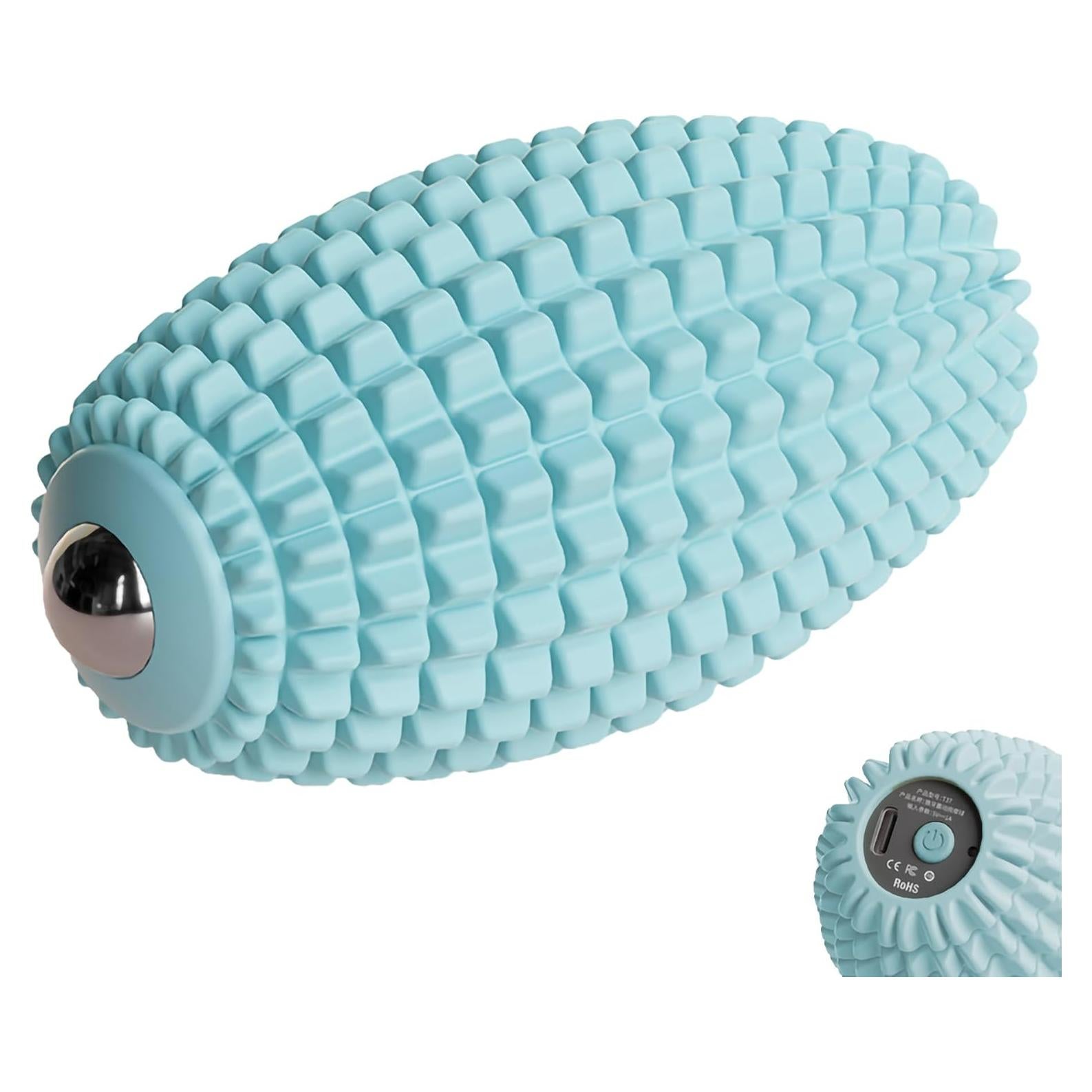 Bola de Masaje Vibrante JIEJUNJIE Azul para Relajación Muscular