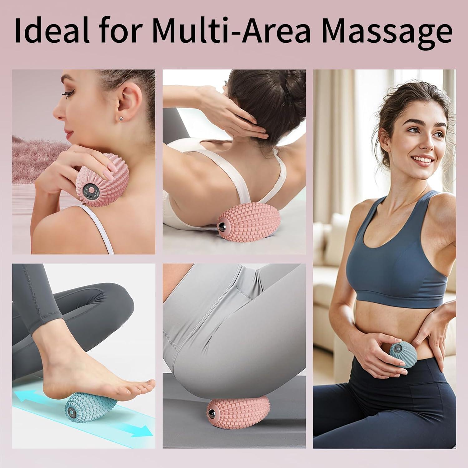 Bola de Masaje Vibrante JIEJUNJIE Azul para Relajación Muscular