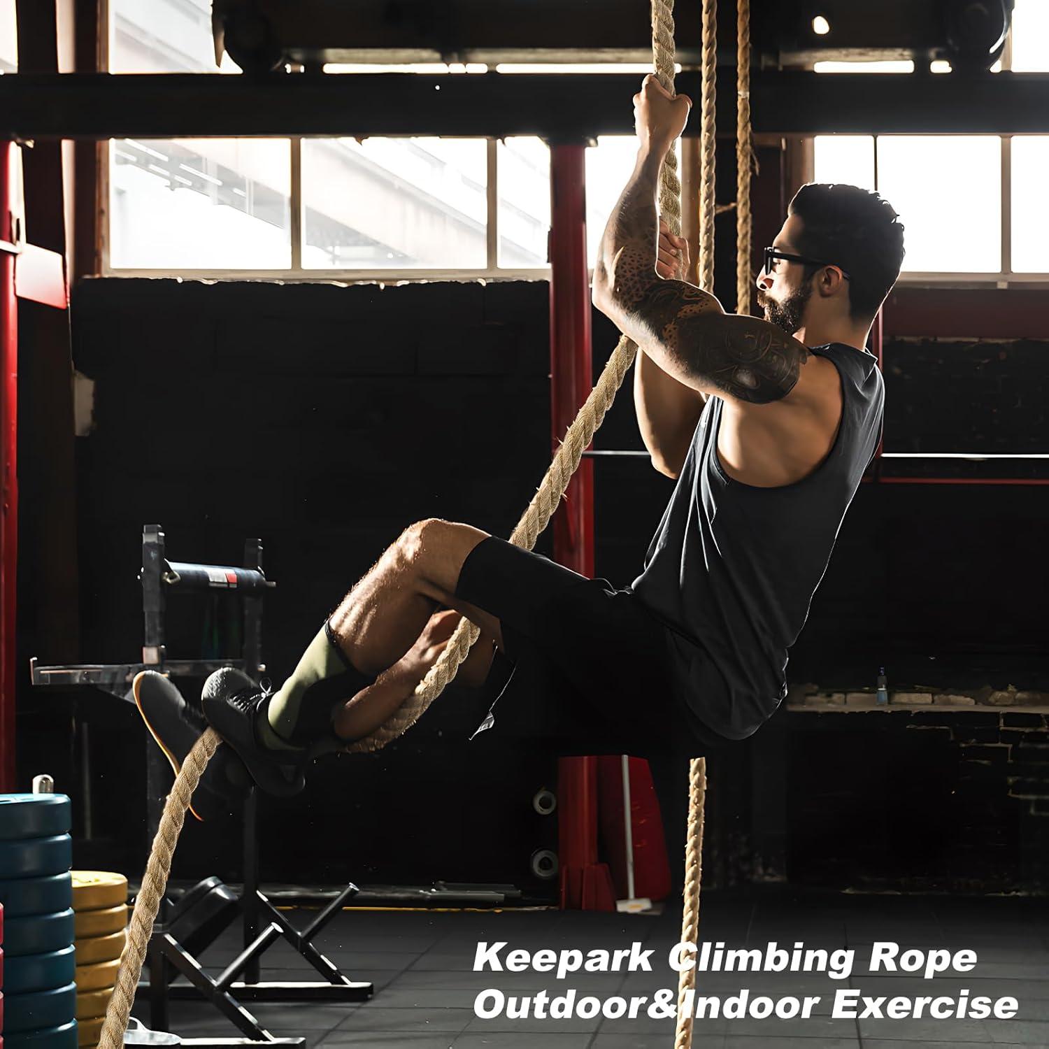 Cuerda de Escalada Keepark 3.05m Yute 1.5 Pulgadas Antideslizante