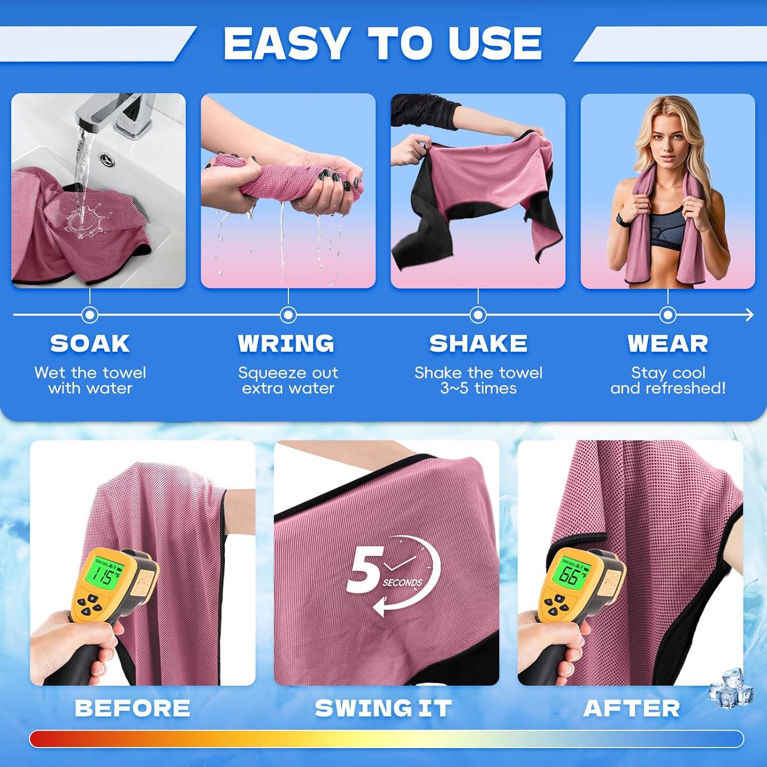 Paquete de 6 Toallas Enfriadoras SOOWASH 101.6x30.5cm Microfibra