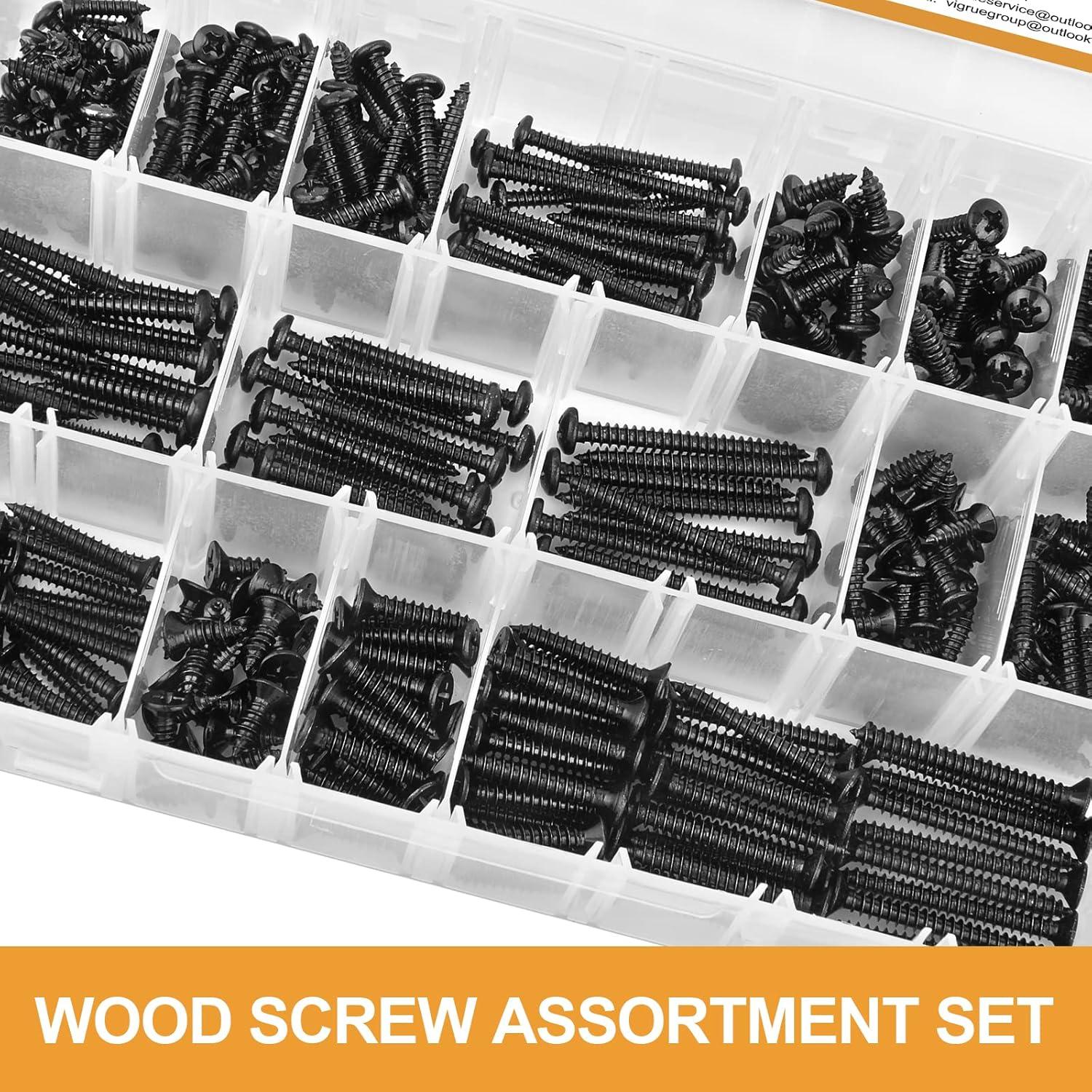 Juego de Tornillos de Madera VIGRUE 425PCS Acero Inoxidable 304