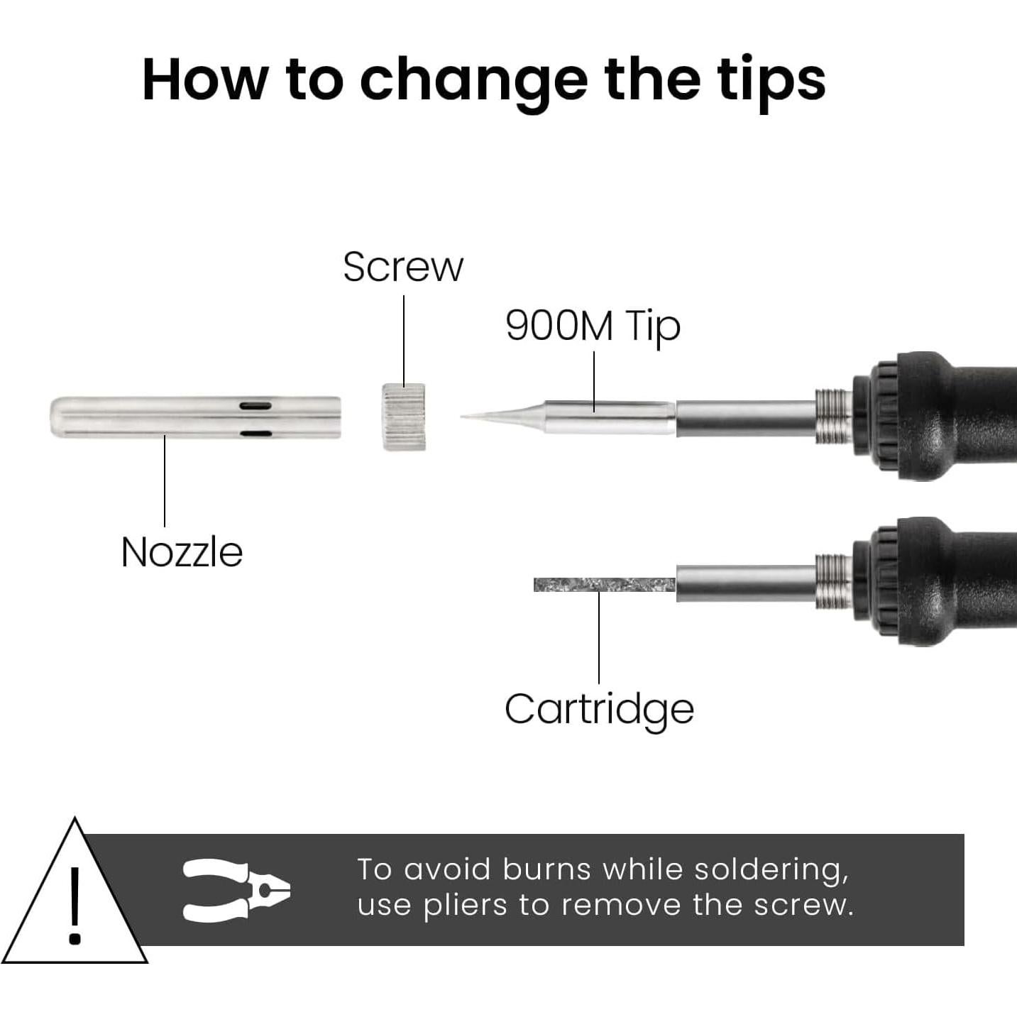 Kit de Soldador Plusivo 60W 220V, 14 en 1, Temperatura Ajustable