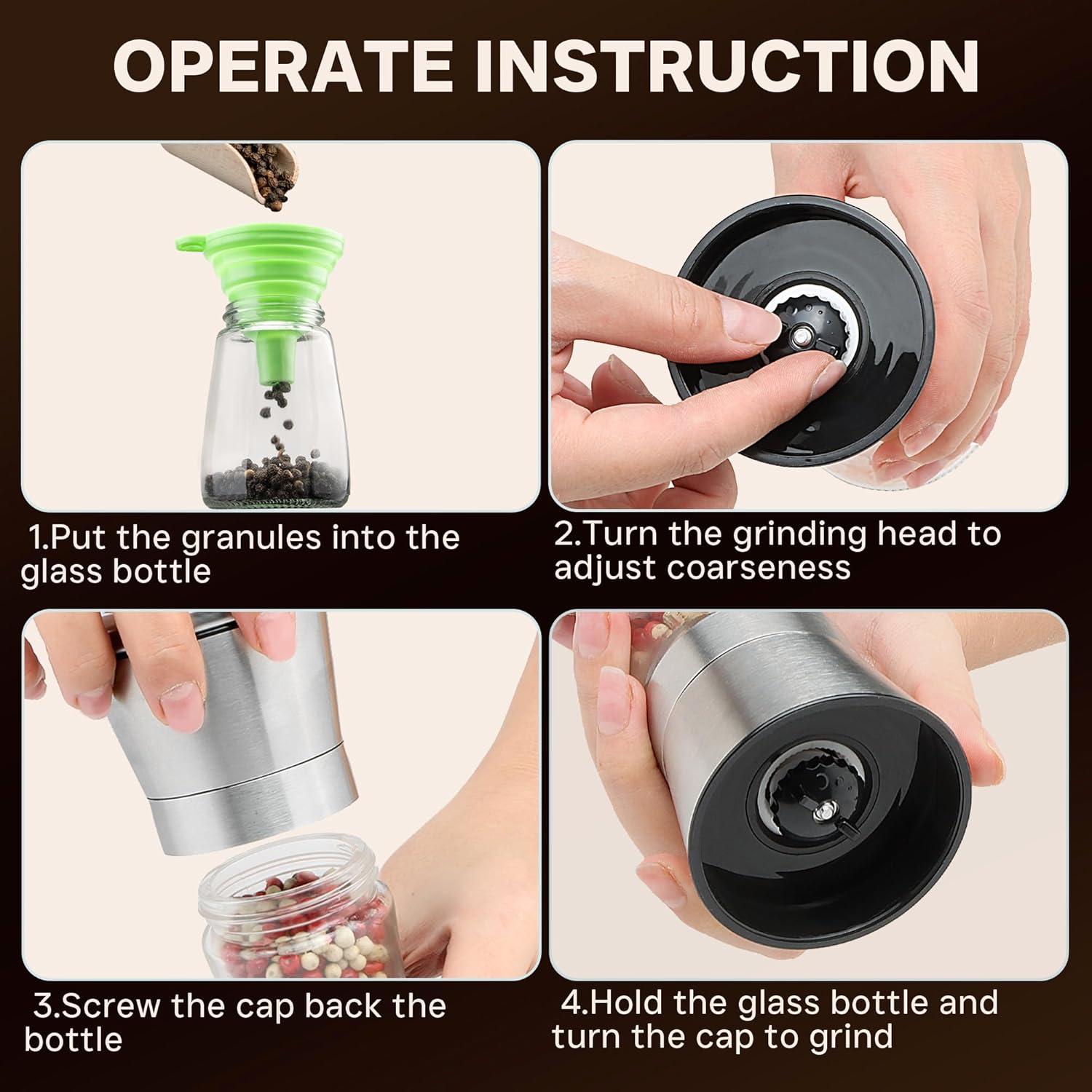 Juego de Molinillos de Sal y Pimienta M JINGMEI 2 Piezas