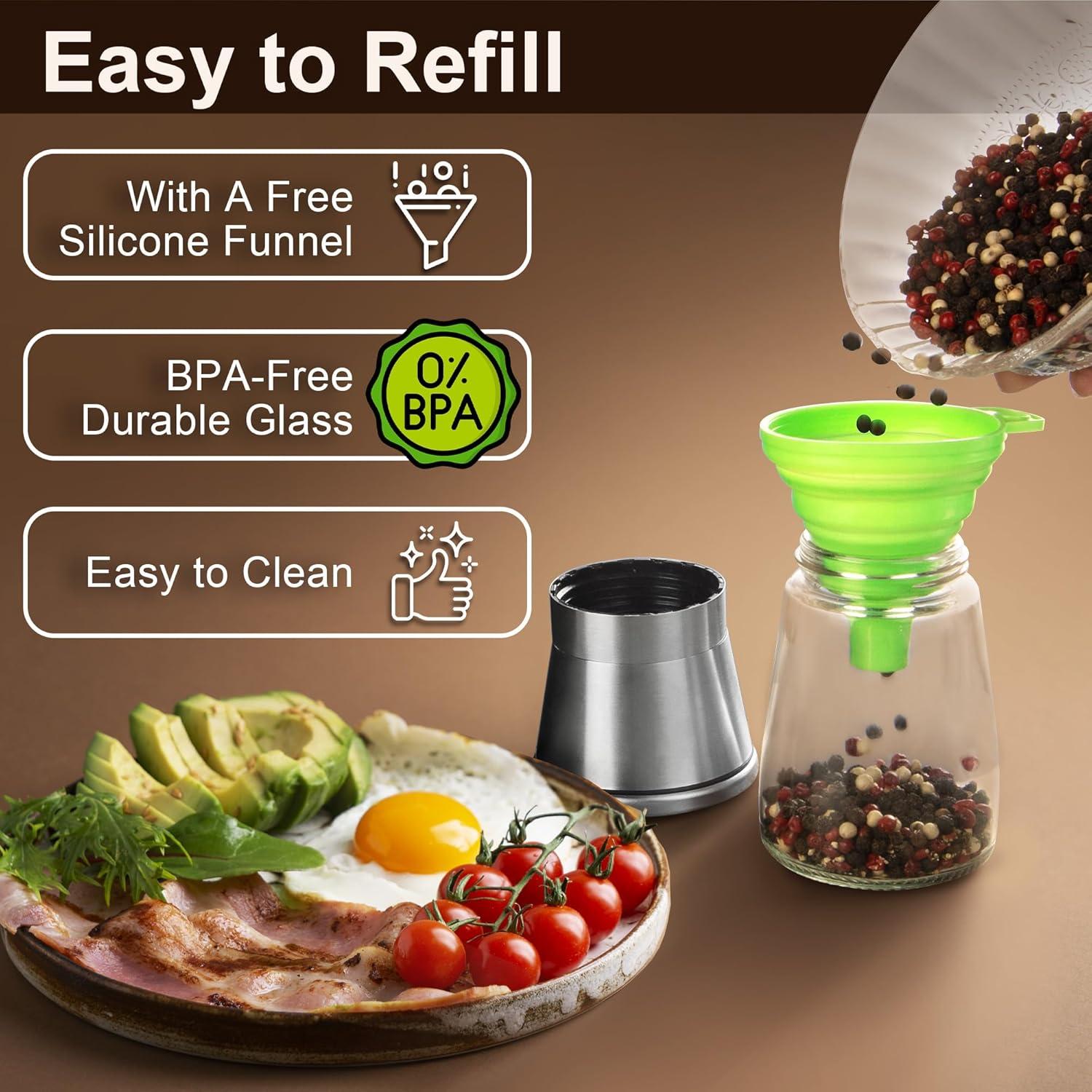 Juego de Molinillos de Sal y Pimienta M JINGMEI 2 Piezas