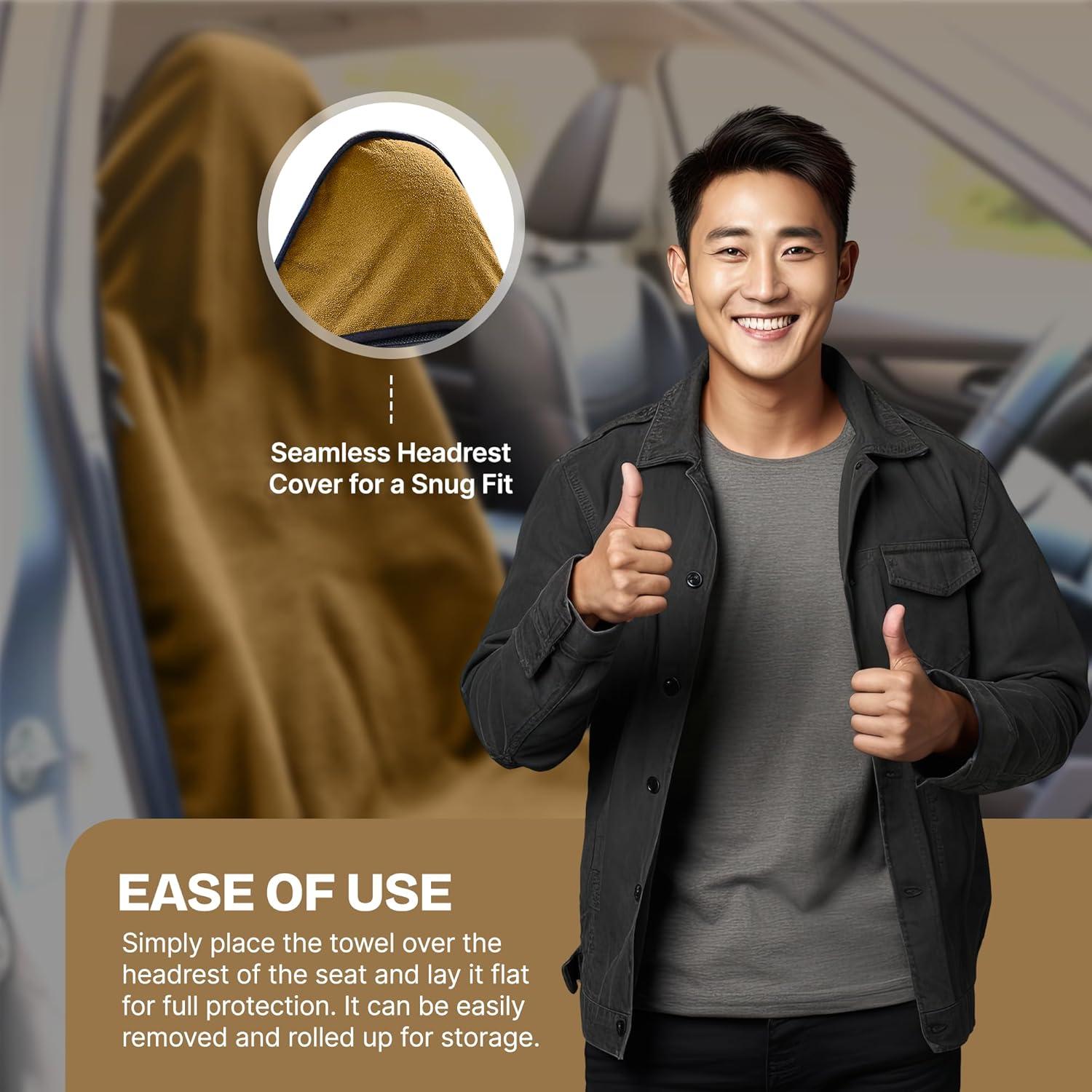 Funda de Asiento de Coche AutoHaus Beige Impermeable Universal