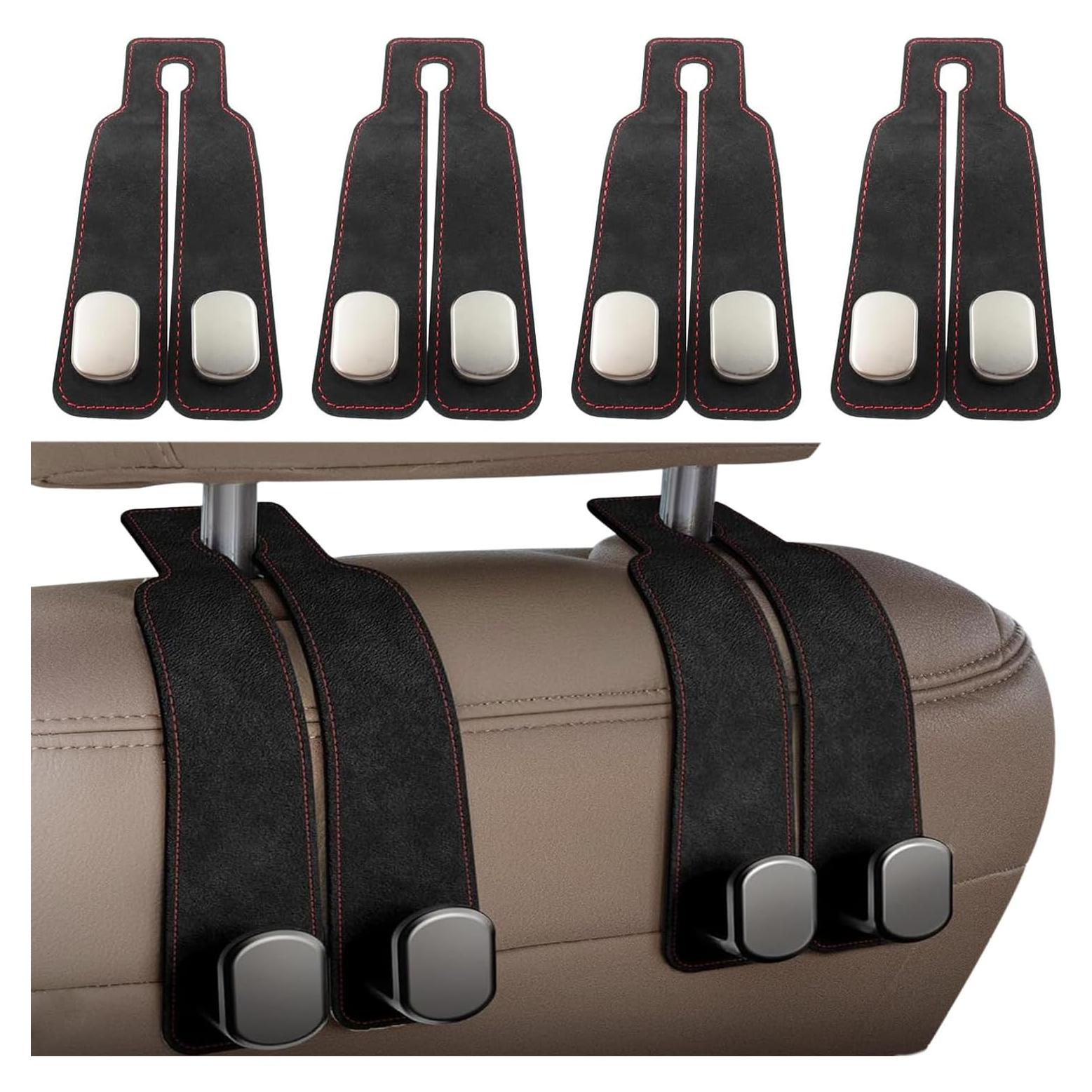 Ganchos de Reposacabezas DEIHAALEN para Coche - Doble, Negro