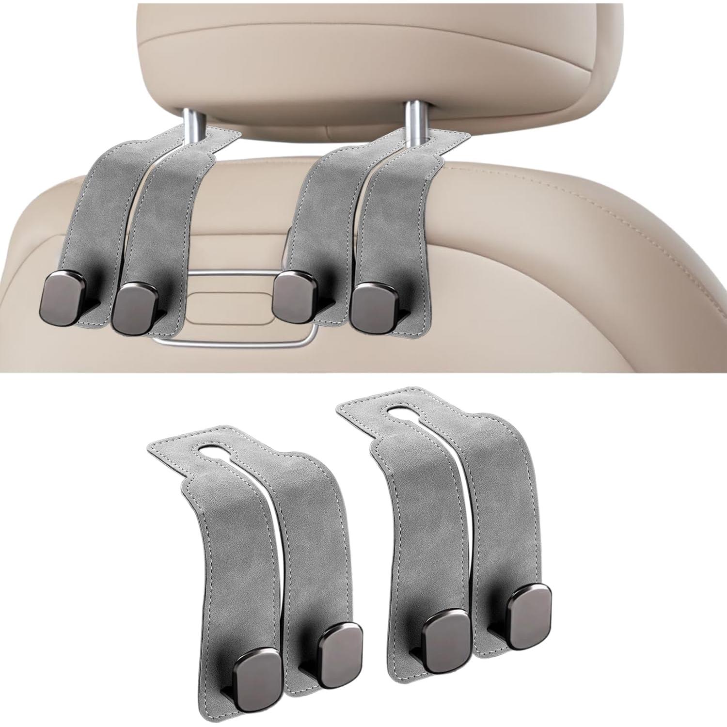 Ganchos de Reposacabezas DEIHAALEN para Coche - Doble, Negro