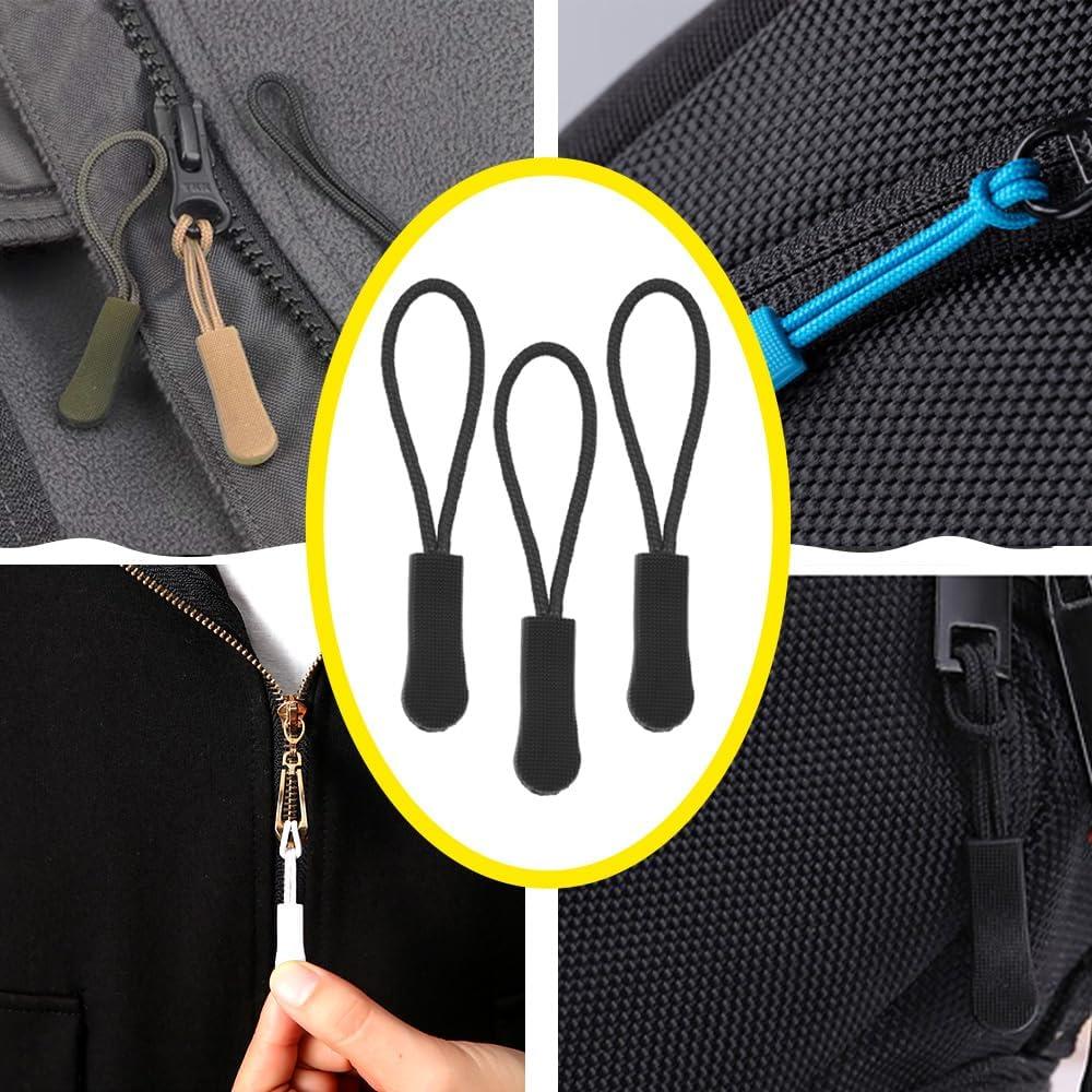 Tiradores de Cremallera Yosawa 50 Piezas Nylon Negro
