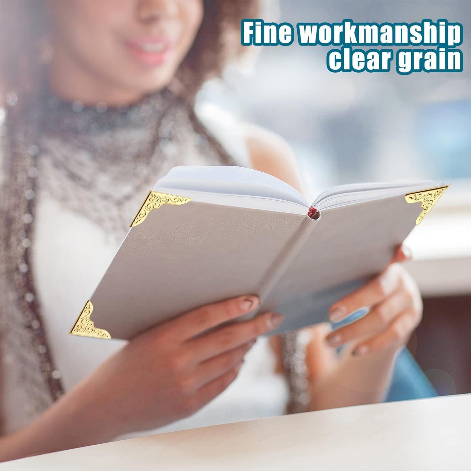 80 Protectores de Esquinas de Metal Vintage Zhengmy para Libros