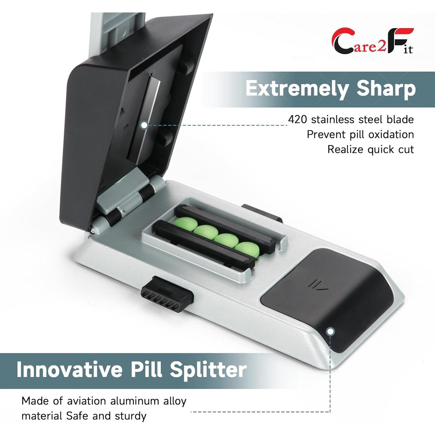Cortador de Pastillas Care2fit 2025 - Aluminio y Acero Inoxidable