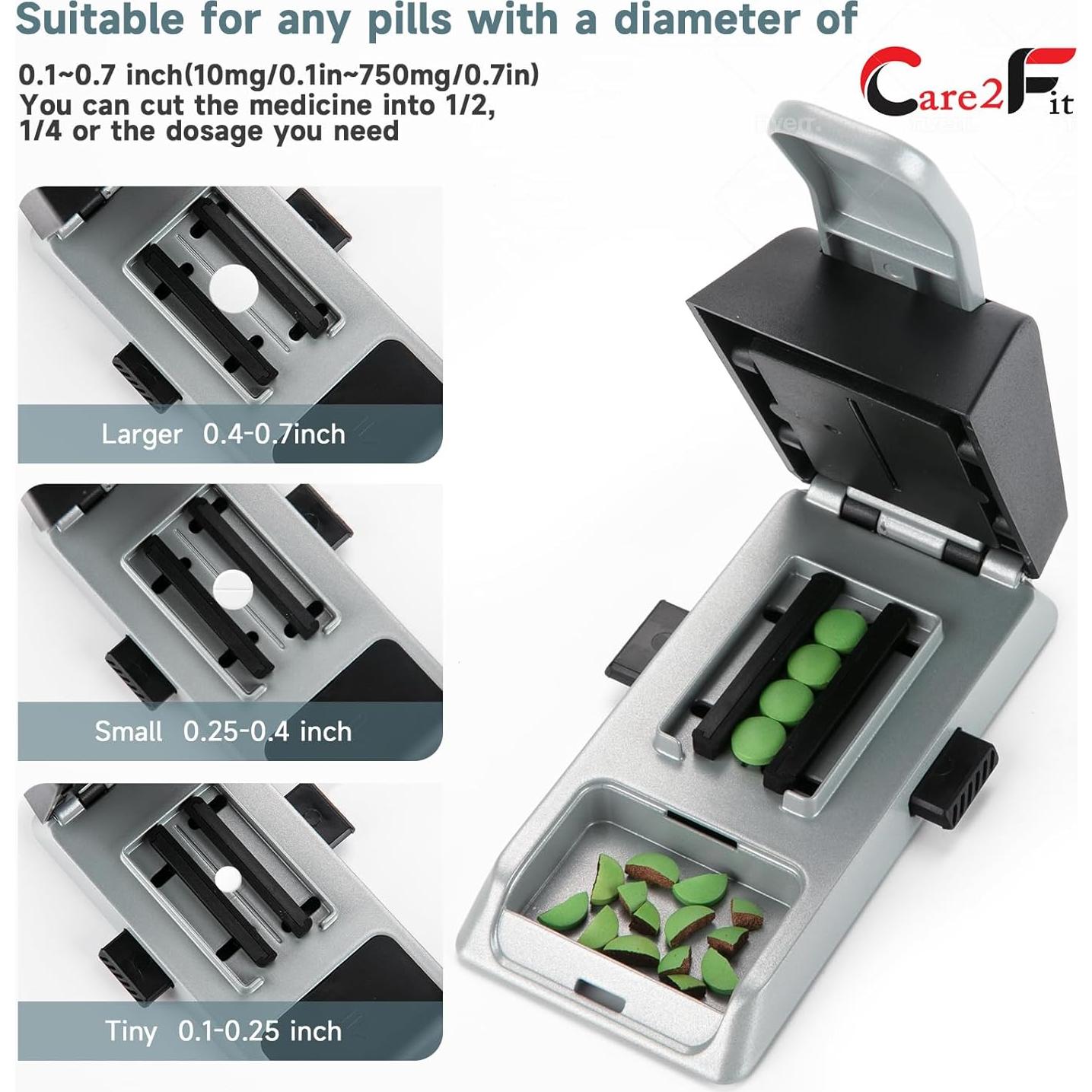 Cortador de Pastillas Care2fit 2025 - Aluminio y Acero Inoxidable