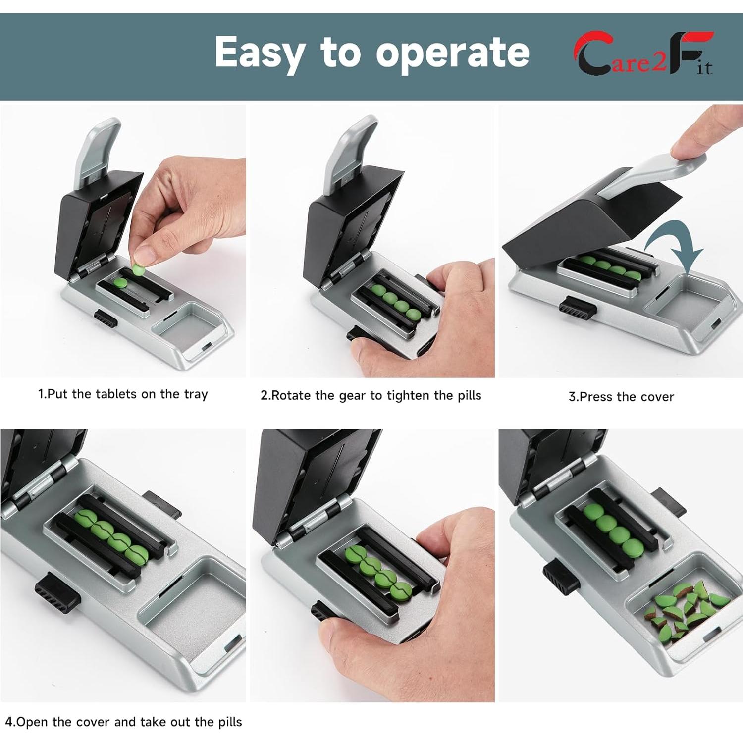 Cortador de Pastillas Care2fit 2025 - Aluminio y Acero Inoxidable