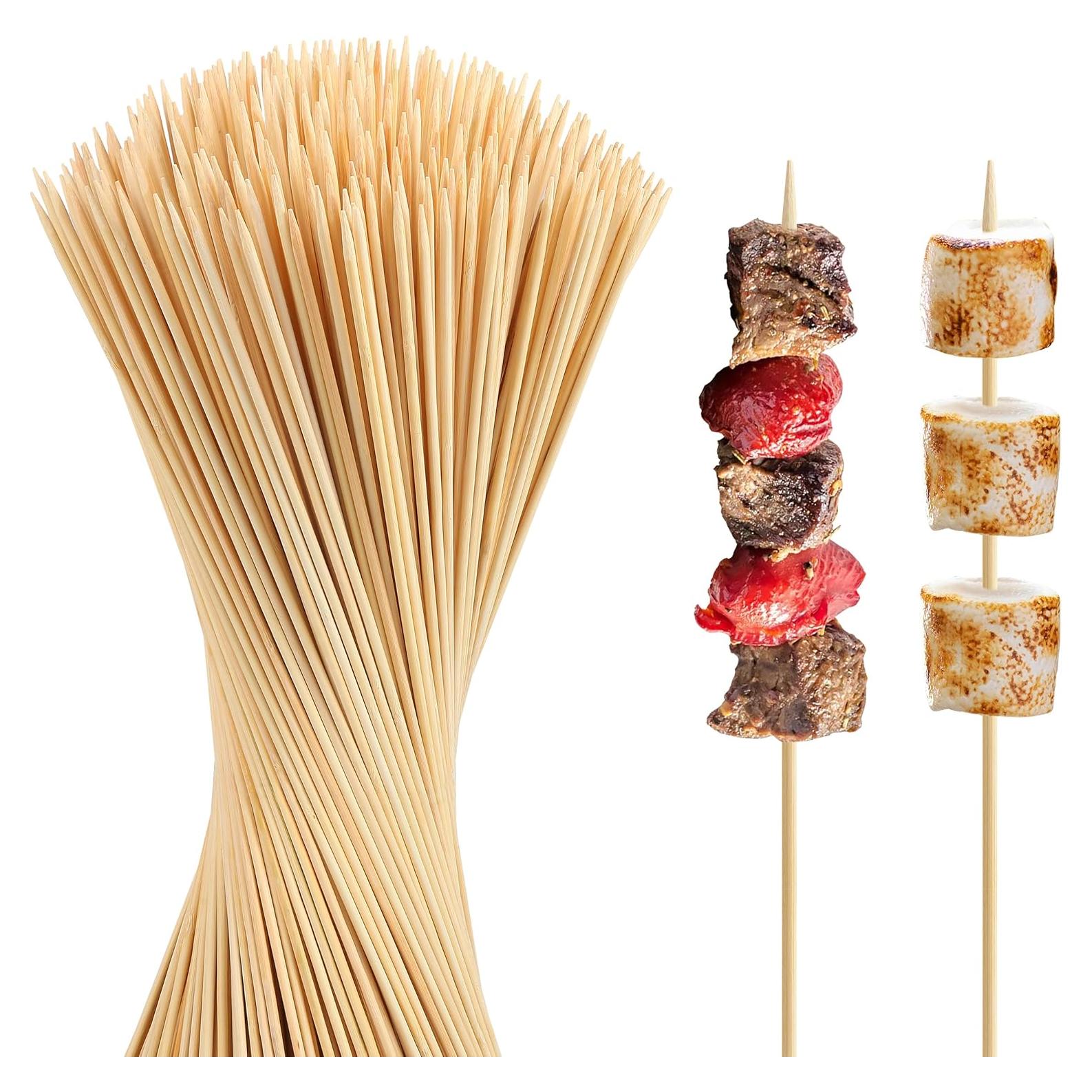 Palitos de S'mores de Bambú Natural 120 PCS 44.45 cm 5mm Grosor