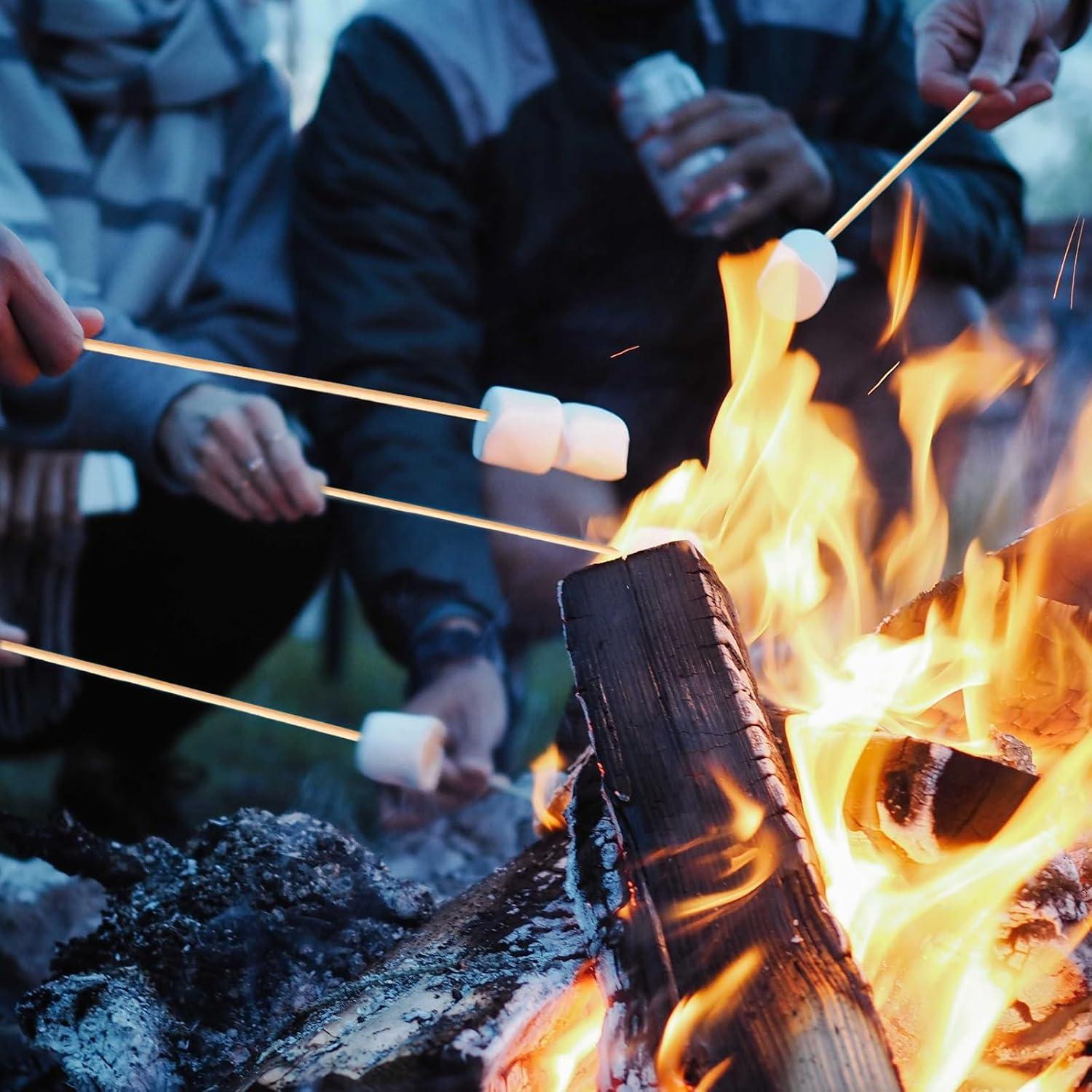 Palitos de S'mores de Bambú Natural 120 PCS 44.45 cm 5mm Grosor